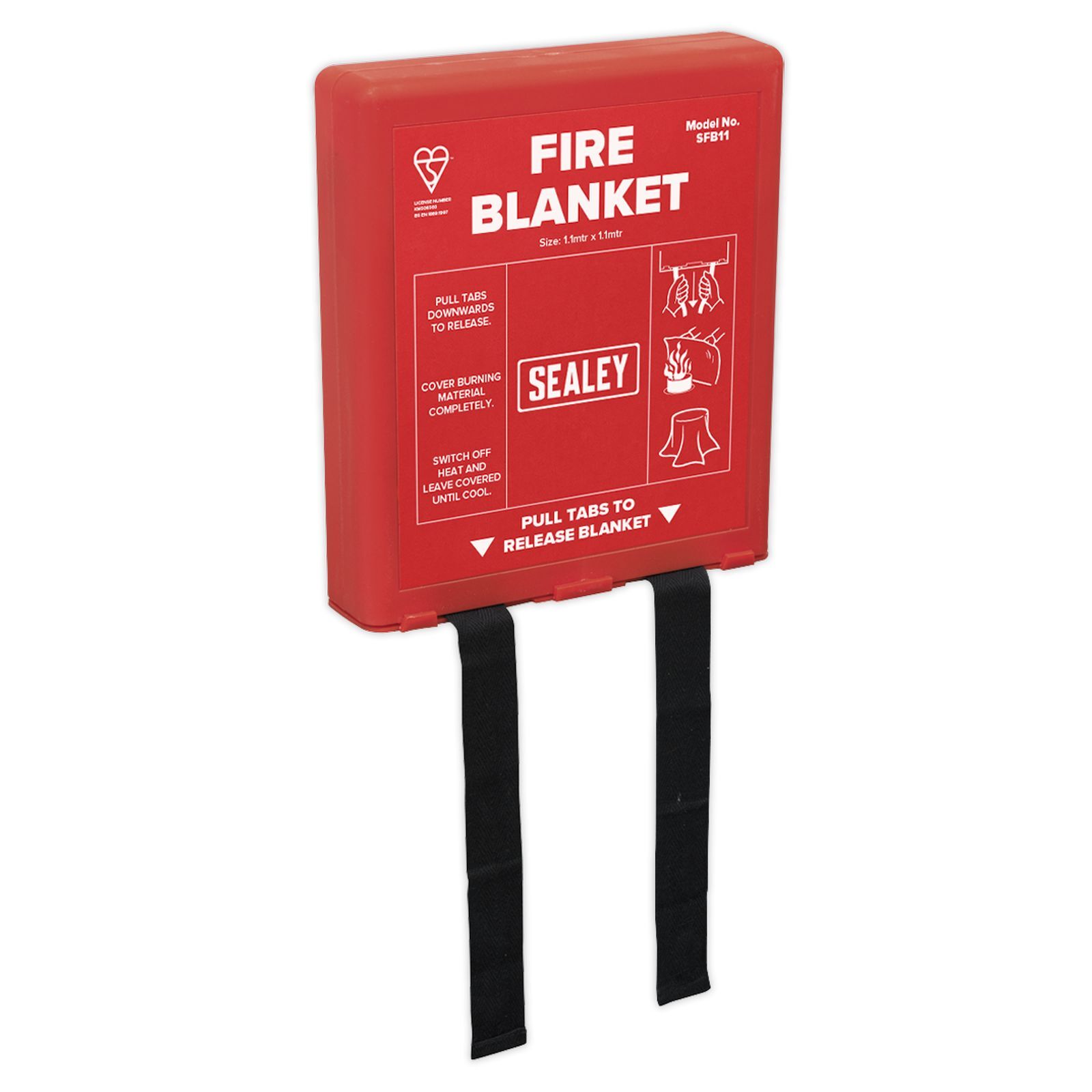 Sealey Fire Blanket 1.1Mtr x 1.1Mtr Fire Blanket Quality Work Tools SFB11
