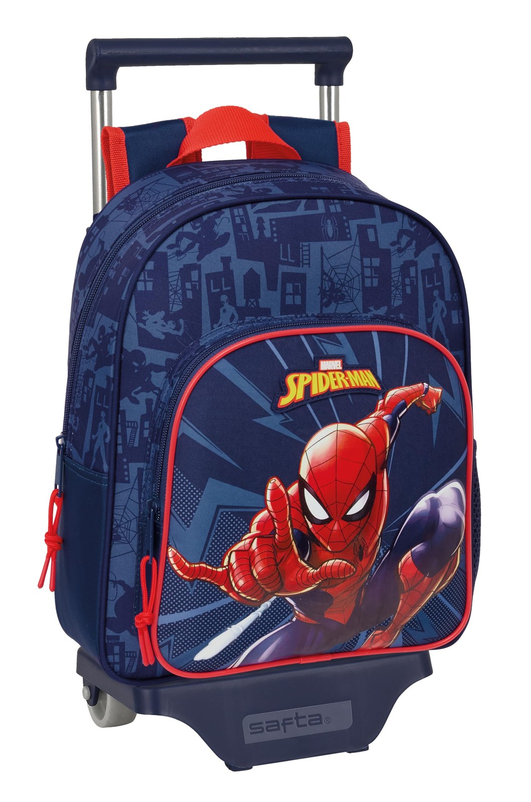 SPIDERMAN – Children's Backpack with Trolley Safta 705, Ideal for Children of Di