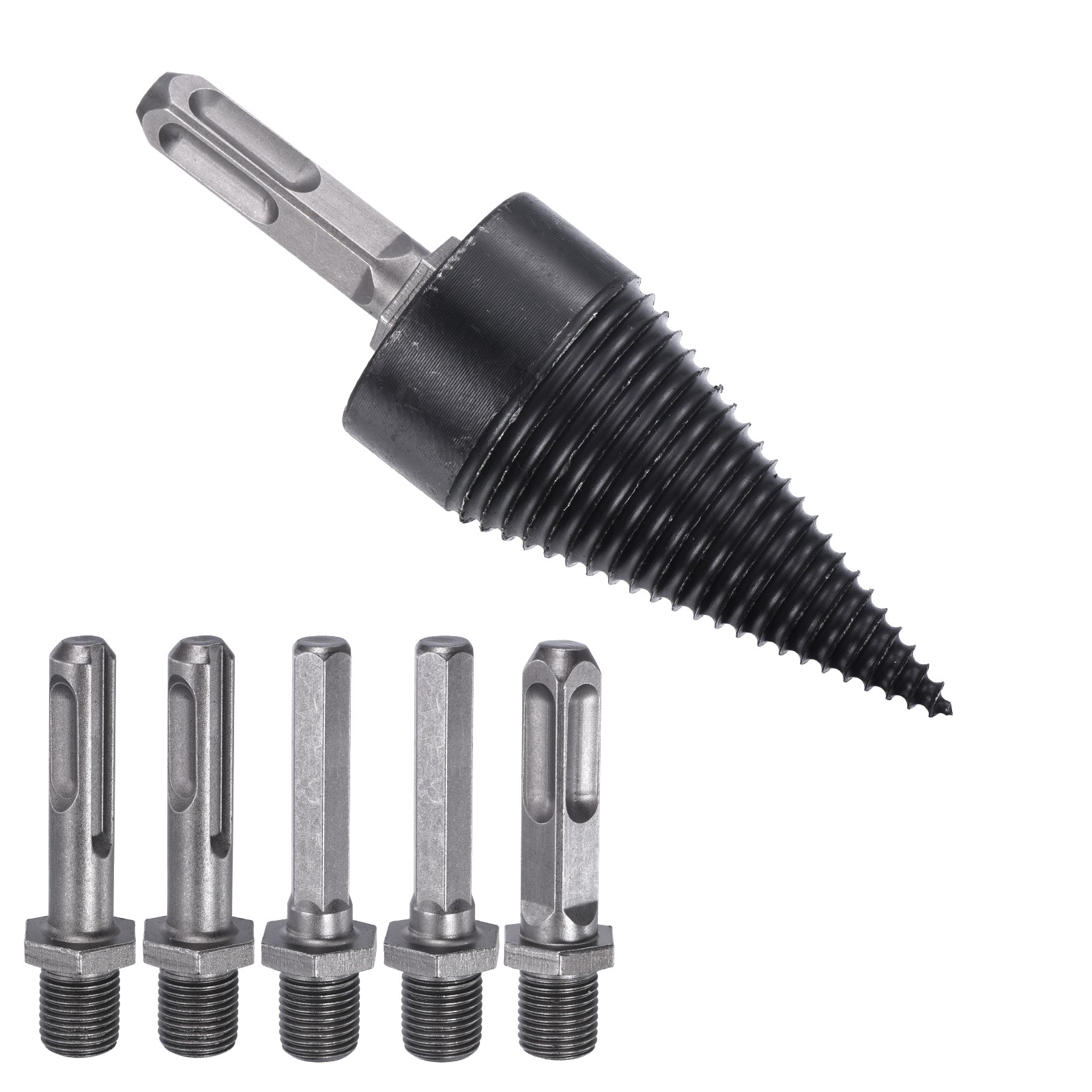 7Pcs/1Set 42mm Firewood Log Splitter Drill Bit Electric Drills Screw Cone Driver