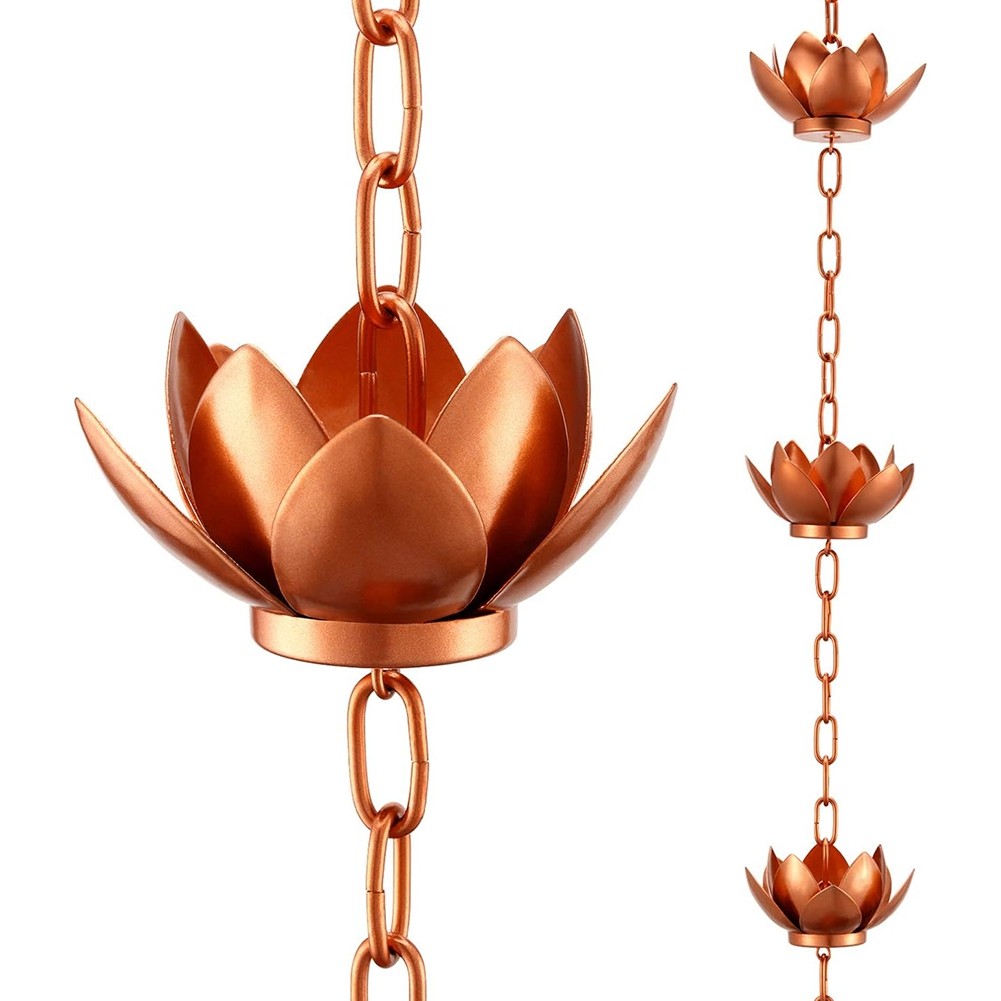 Leaf Rain Chain with Adapter,4ft Lotus Rain Catcher Chain for Gutters7743