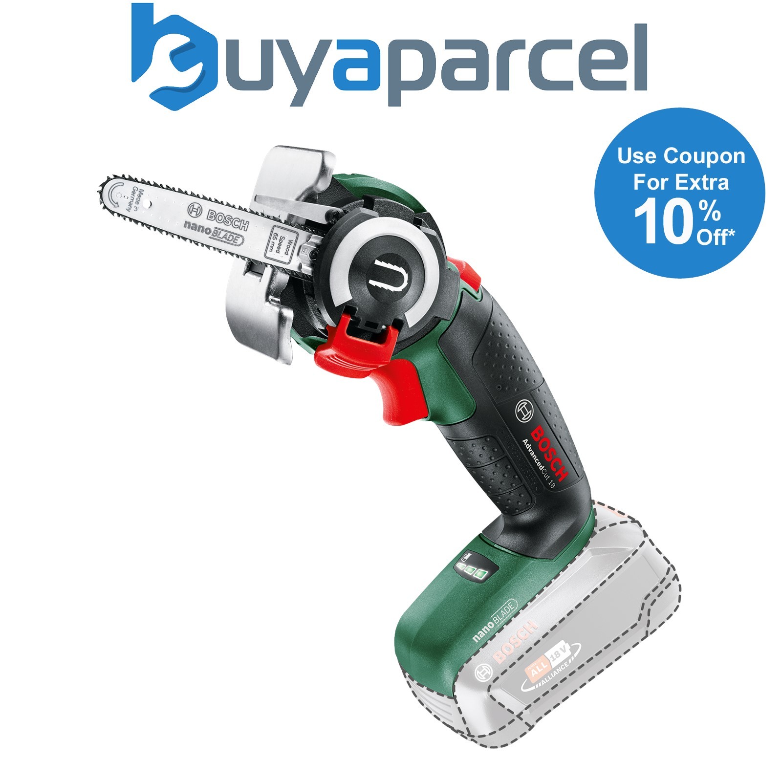 Bosch AdvancedCut 18v LI Cordless NanoBlade Multi Mini Saw Chainsaw Bare Unit