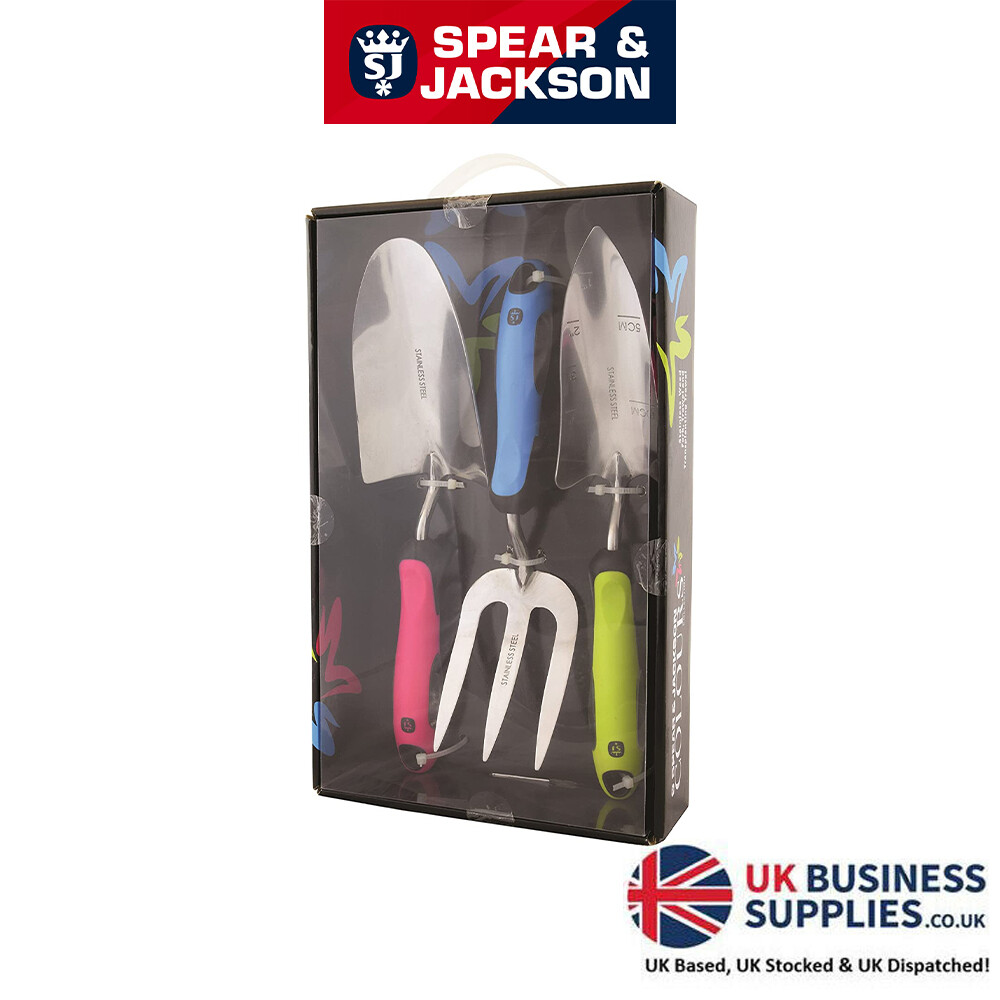 Spear & Jackson Colours S/S Hand tool Set 3 Pack Gardening Supplies Plant Care