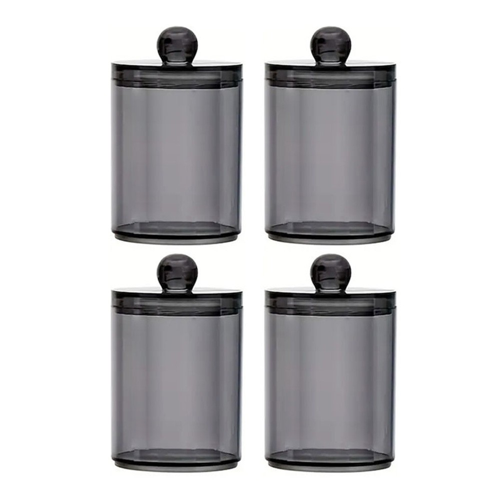 2X(Holder Dispenser Stackable Jars with Storage Lids for Cotton Swabs Balls7017