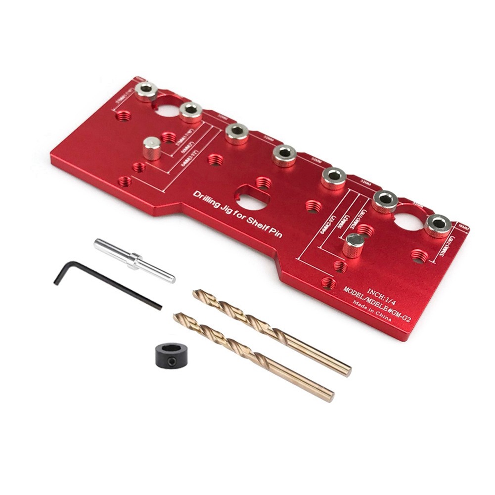 Shelf Pin Jig 32mm Spacing Aluminum Alloy Shelf Pin Drilling Guide Precise5693