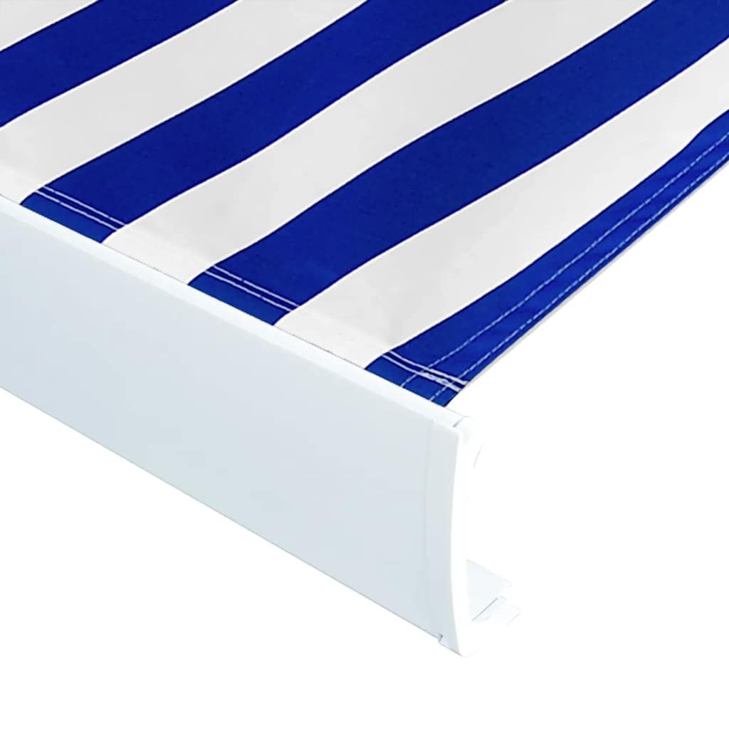Awning Top Sunshade Canvas Blue & White 350x250 cm sun shade vidaXL