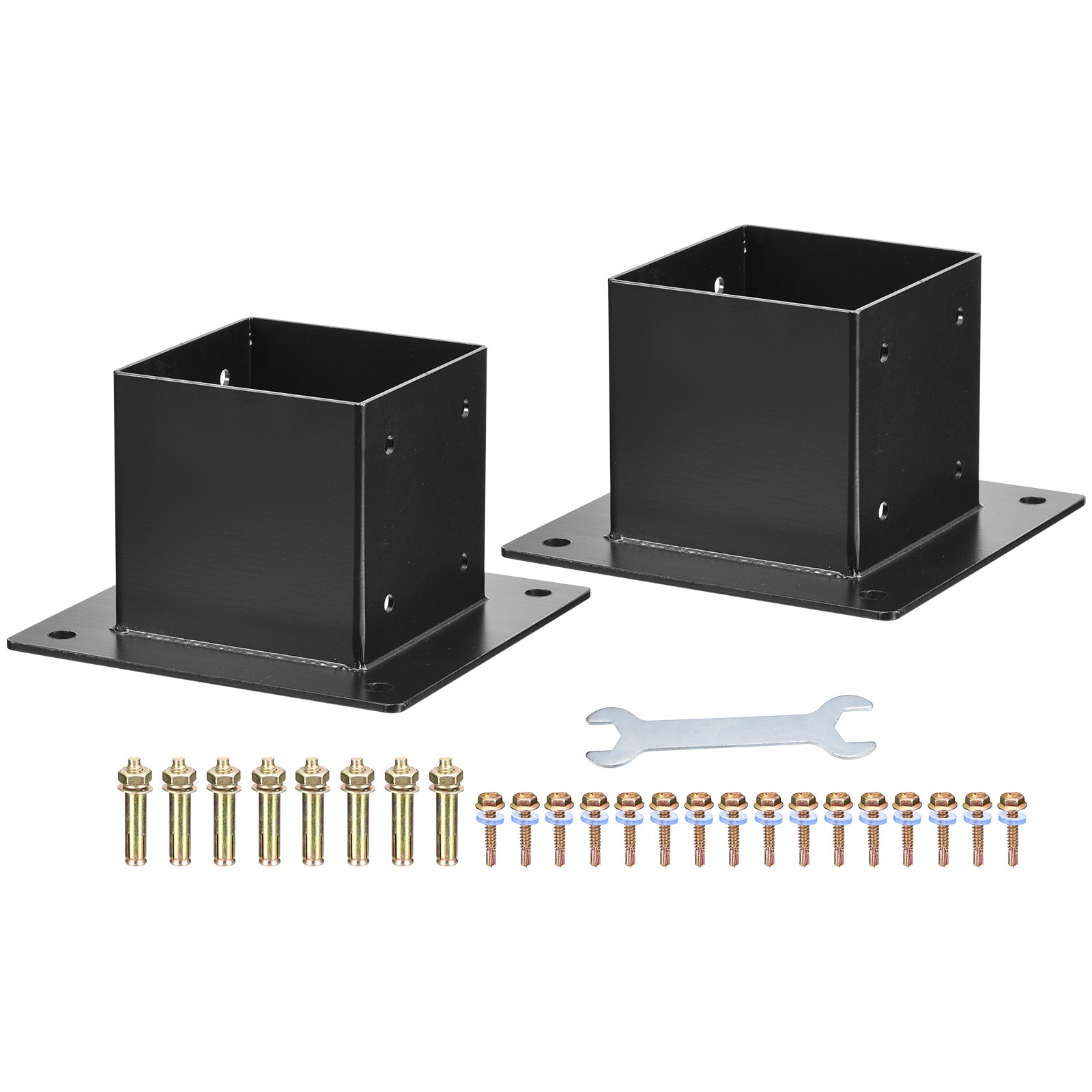 4x4" Metal Deck Base Support 2pcs Square Post Bracket Deck Railing Base