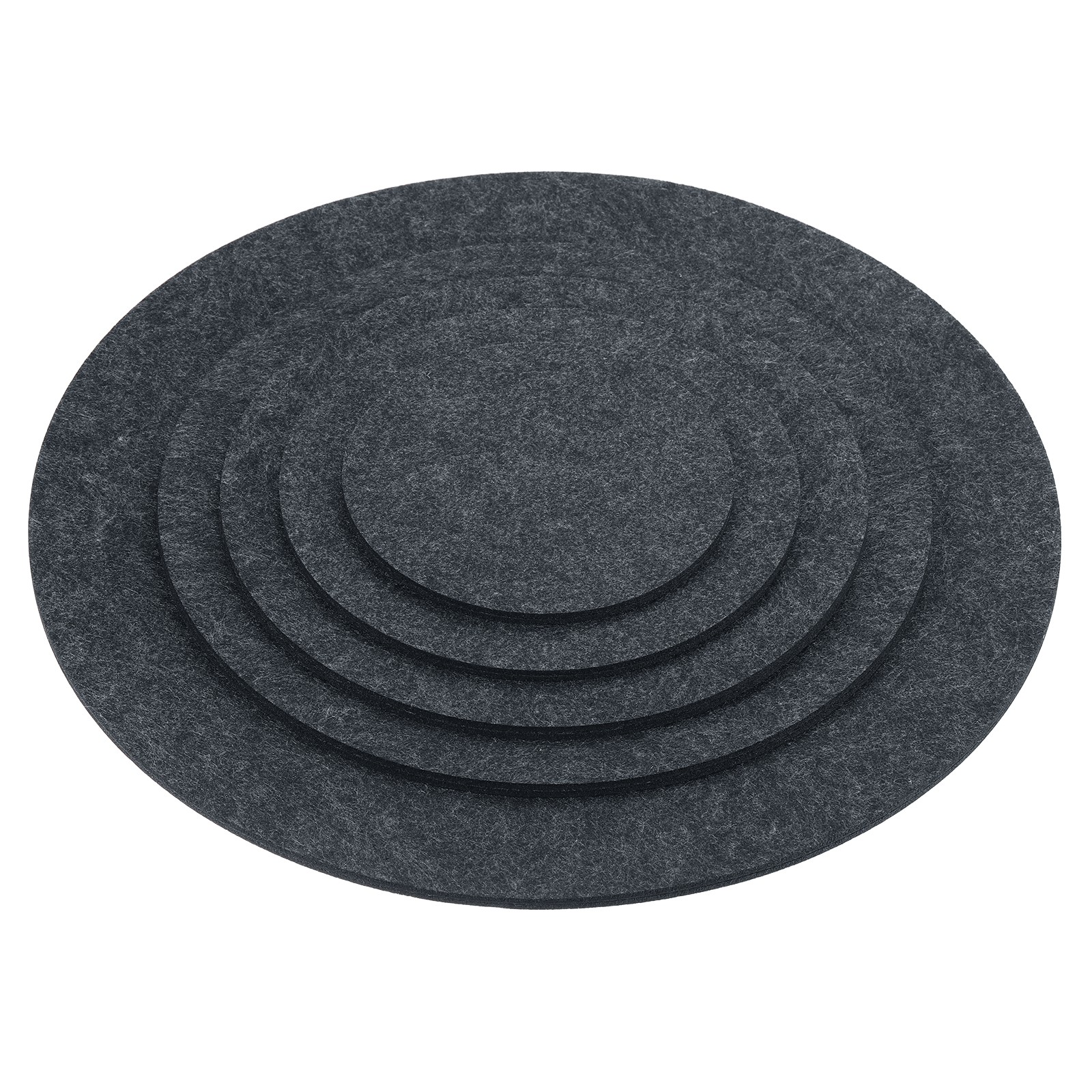 10 Pcs Plant Coasters 6" 8" 10" 12" 16" Reversible Round Felt Pad Mat,Grey