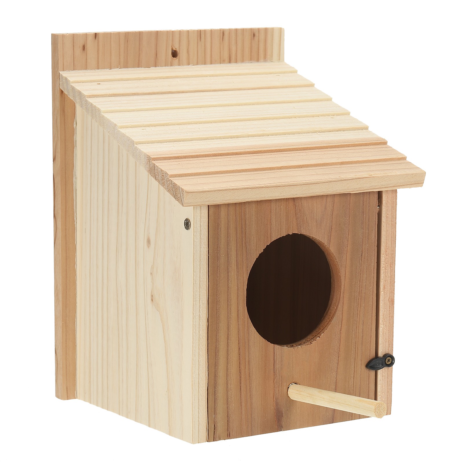 Bird Feeders for Outdoors, Wooden Bird Feeder with Movable Front Panels Wood