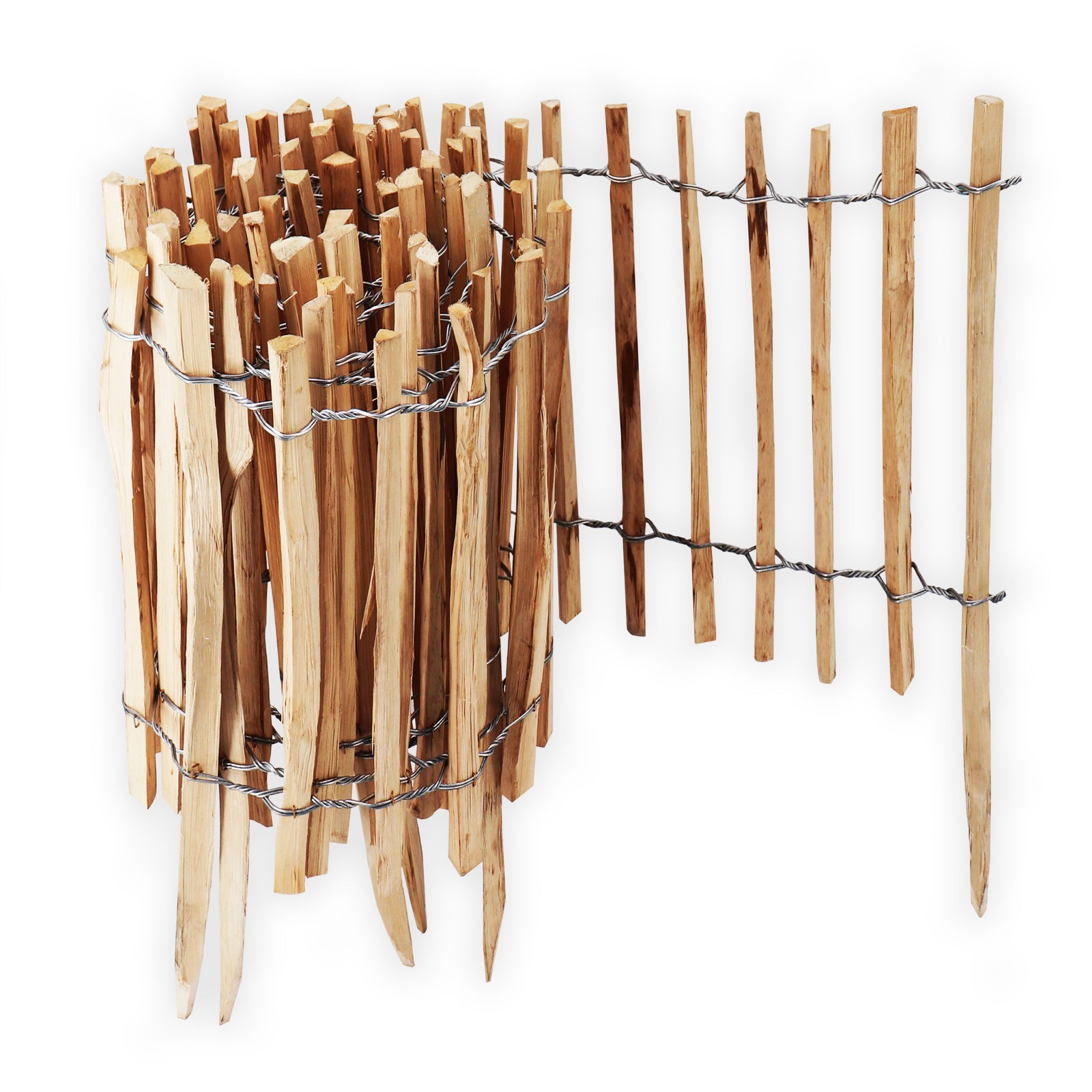 5 m Picket fence Rollboarder 50 cm high Slat set width 4-6 cm Garden fence made