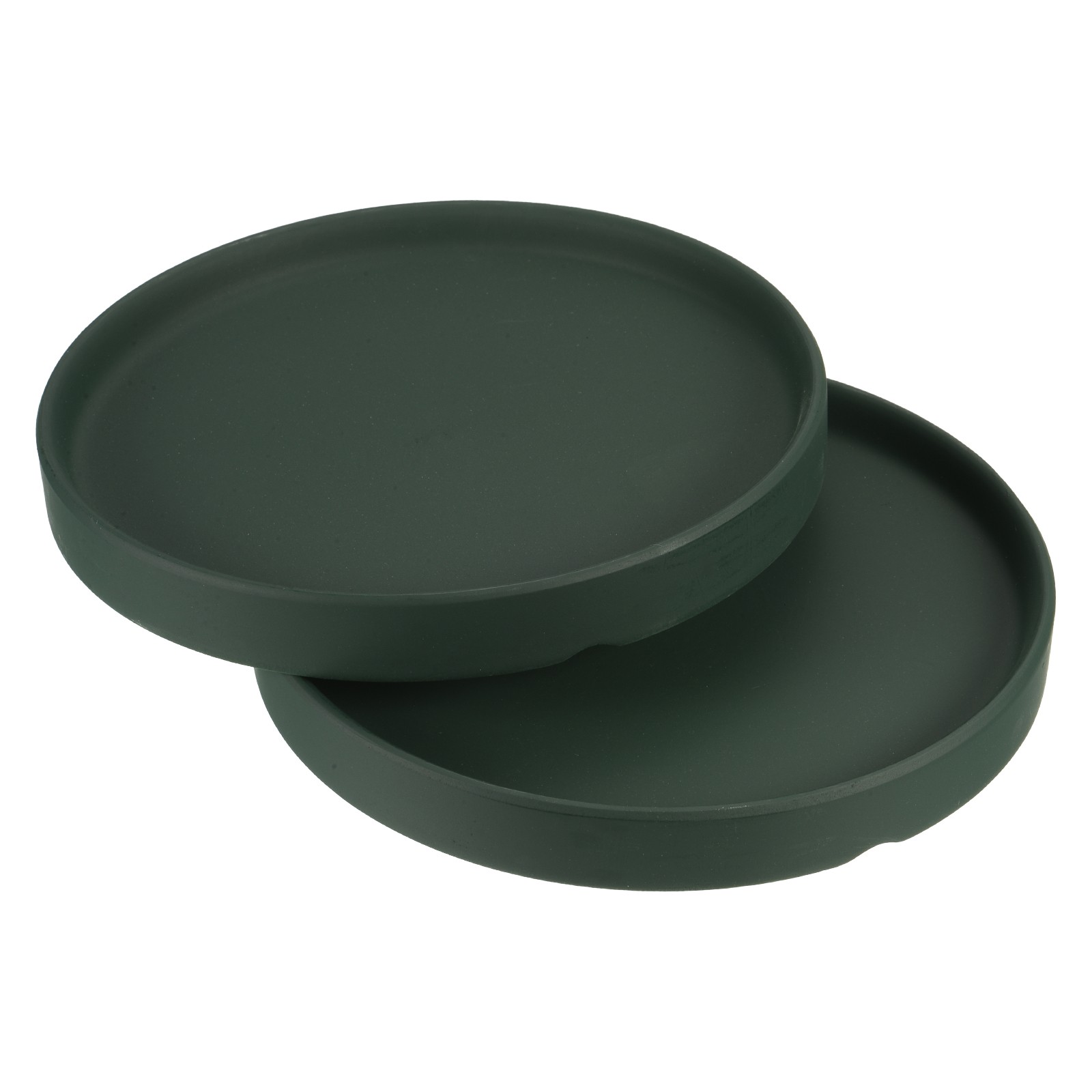2pcs 6" Ceramic Round Plant Pot Saucers Flower Drip Tray Indoor, Dark Green