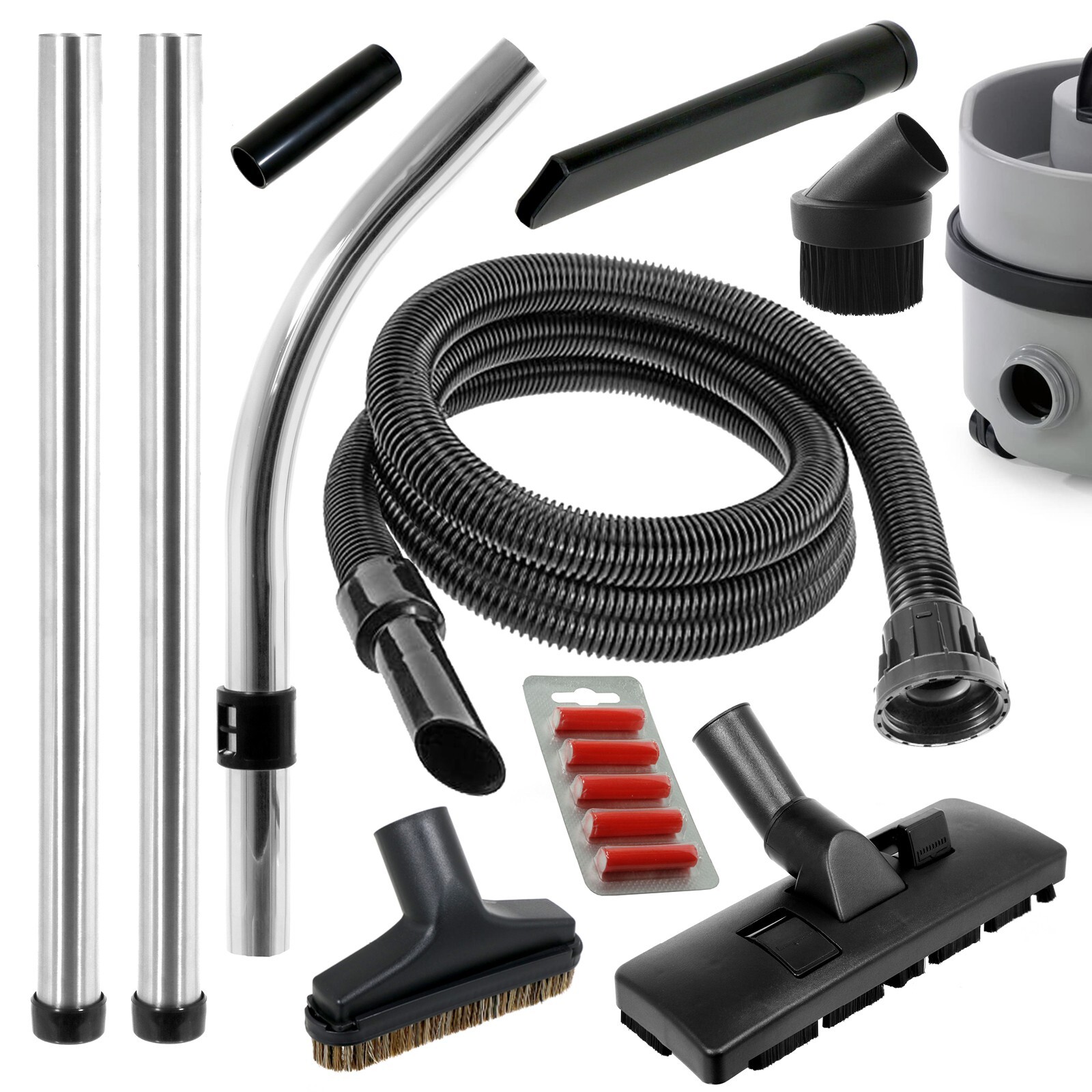 Full Hose Tool Rods Kit + Fresheners for NUMATIC Nuvac Vacuum Cleaner