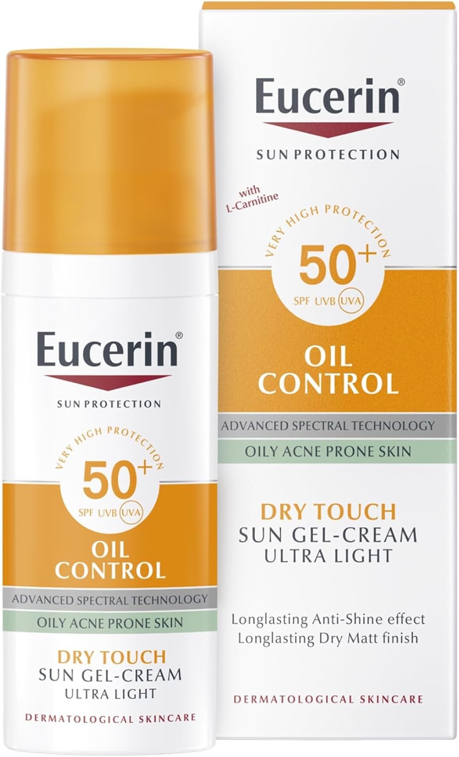 Eucerin Oil Control Sun Gel-Cream Dry Touch SPF 50+ 50ml, Unscented Sun Protect