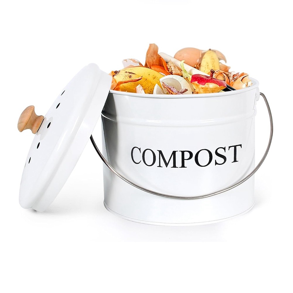 Kitchen Compost Bin for Kitchen Countertop, 1Gallon Compost Bucket for6290