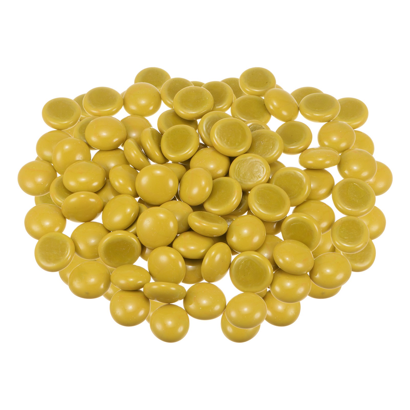 Fire Glass Beads Round Glass Marbles Gravel Pebbles 1000g/2.2lbs Yellow