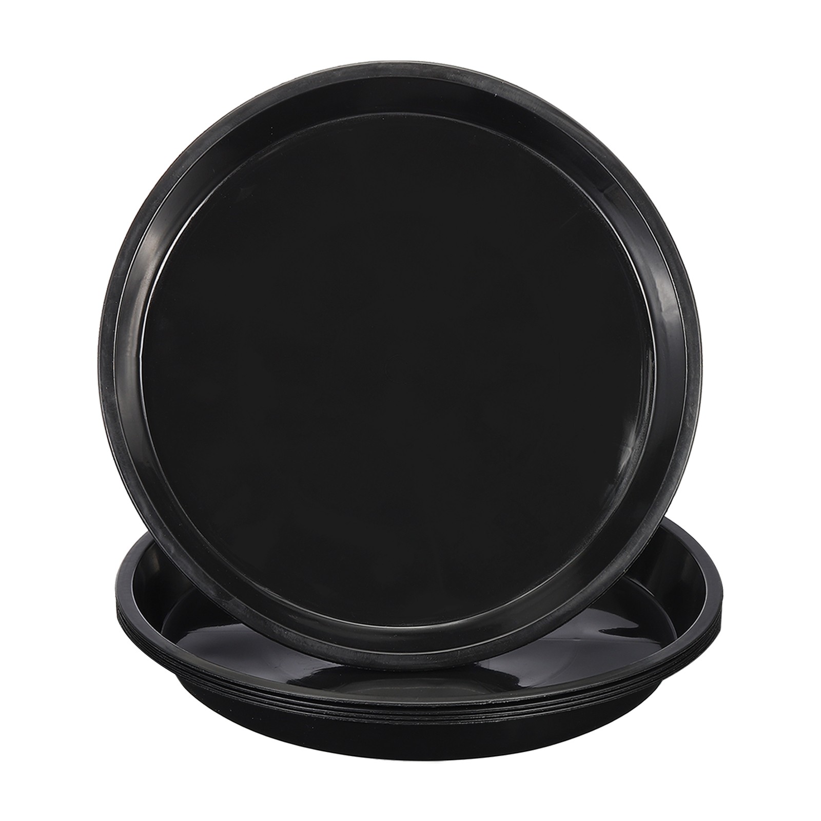 5Pcs Plastic Plant Saucer 16" Round Plant Pots Drip Water Tray Black