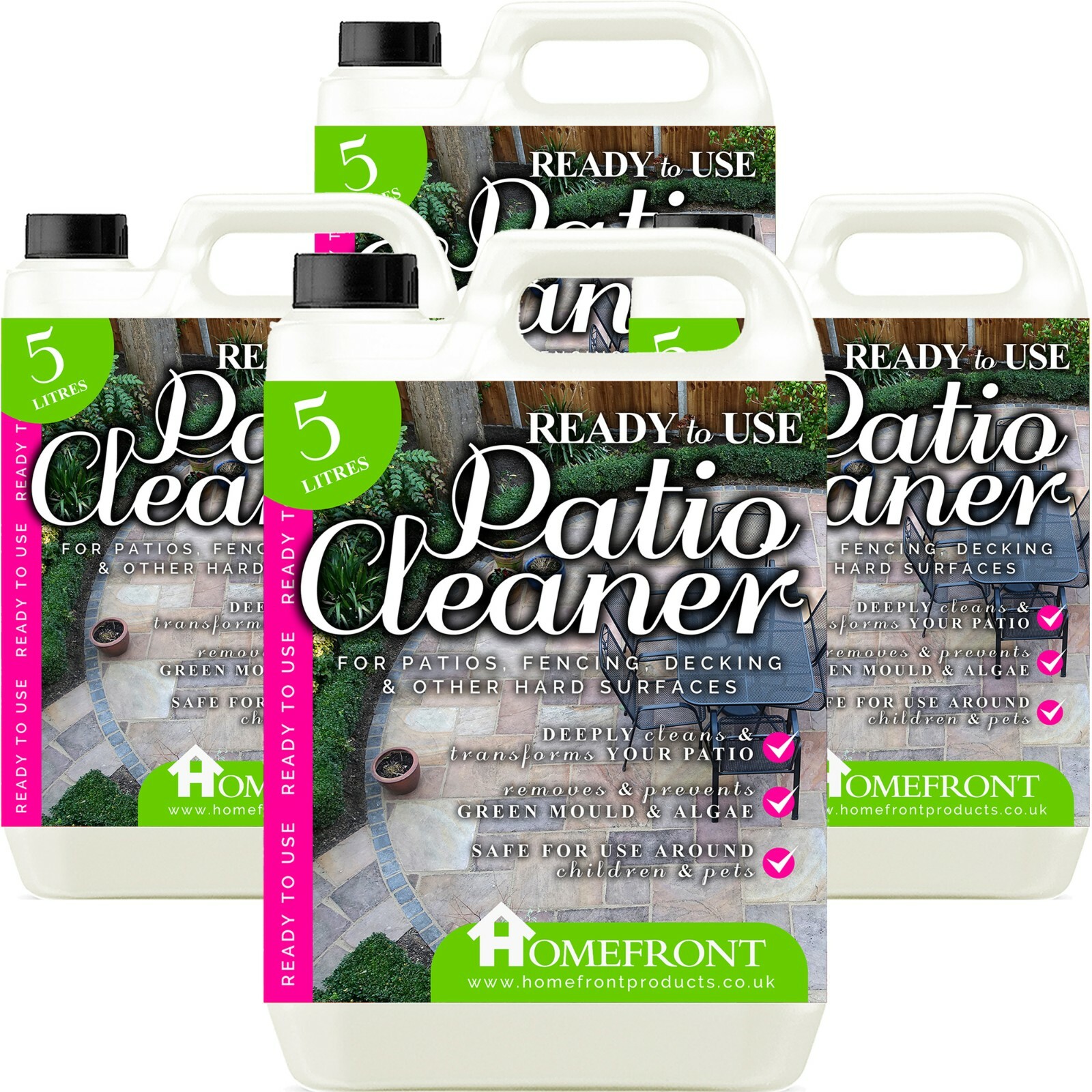 Homefront Patio Cleaner Mould Algae Moss Killer 25% Stronger Decking Fence 20L