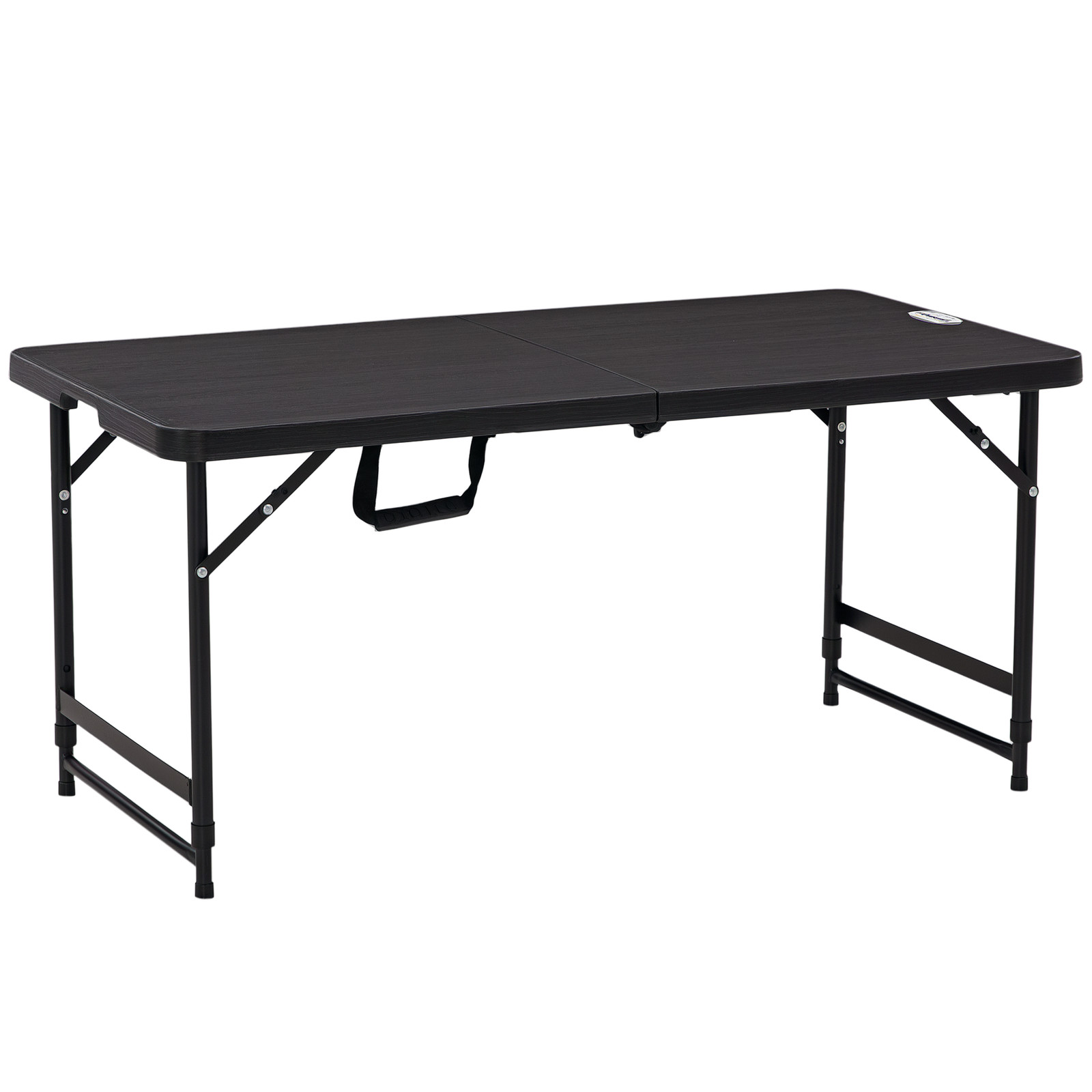 Outsunny Foldable Outdoor Dining Table for 4, Height Adjustable Steel Legs