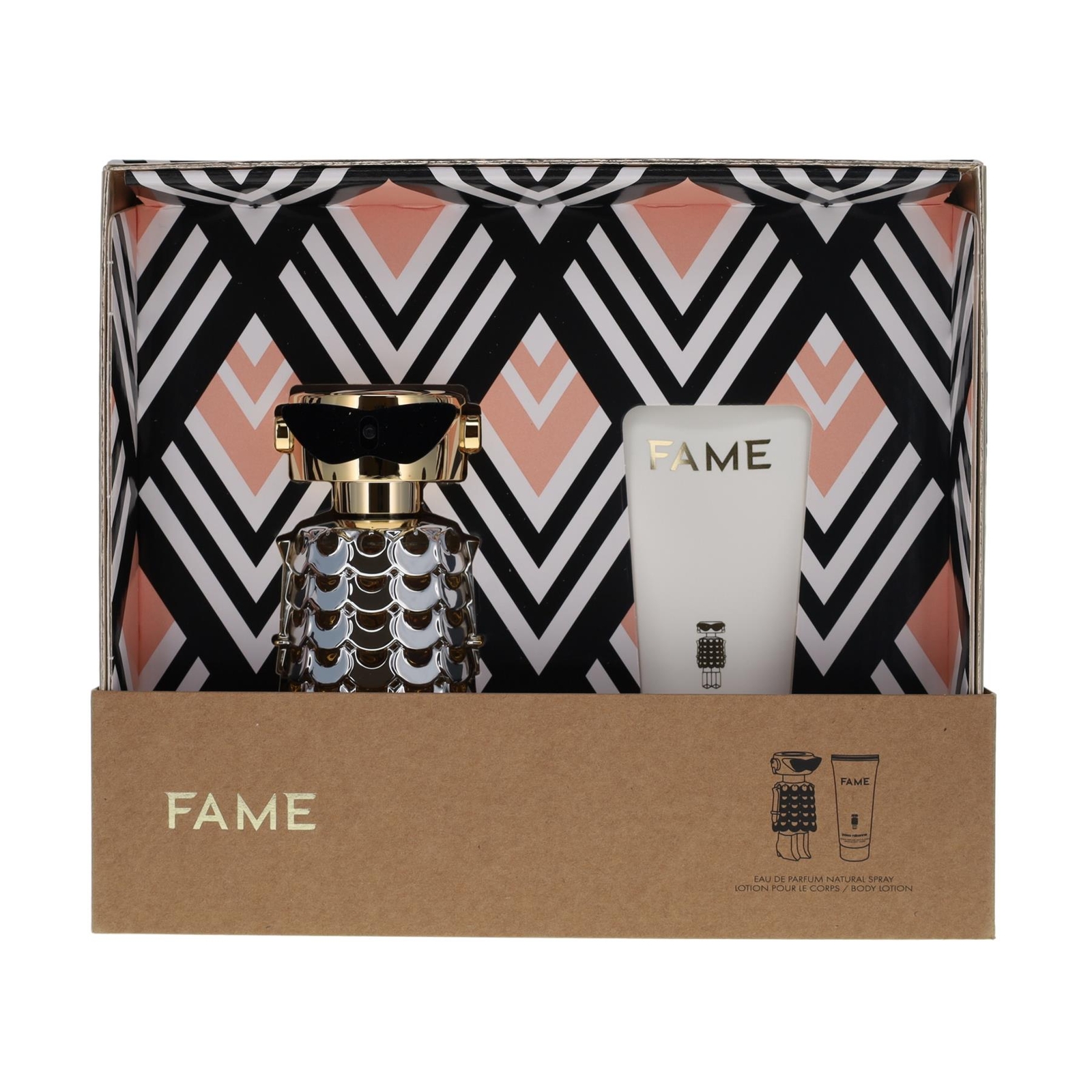 Paco Rabanne Fame 50ml Eau de Parfum, 75ml Body Lotion Gift Set for Women