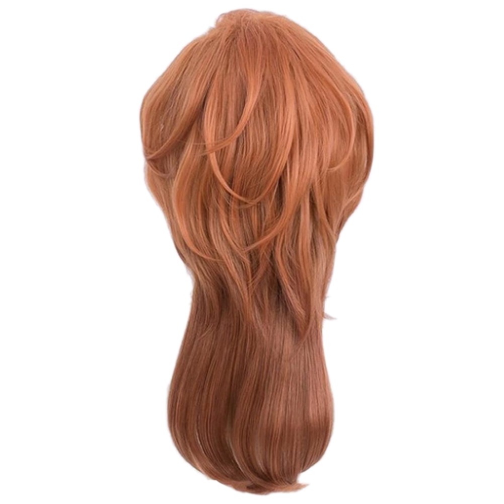 3X(Orange Party Wig Costume Men Anime Layered Character Costume Wig6205