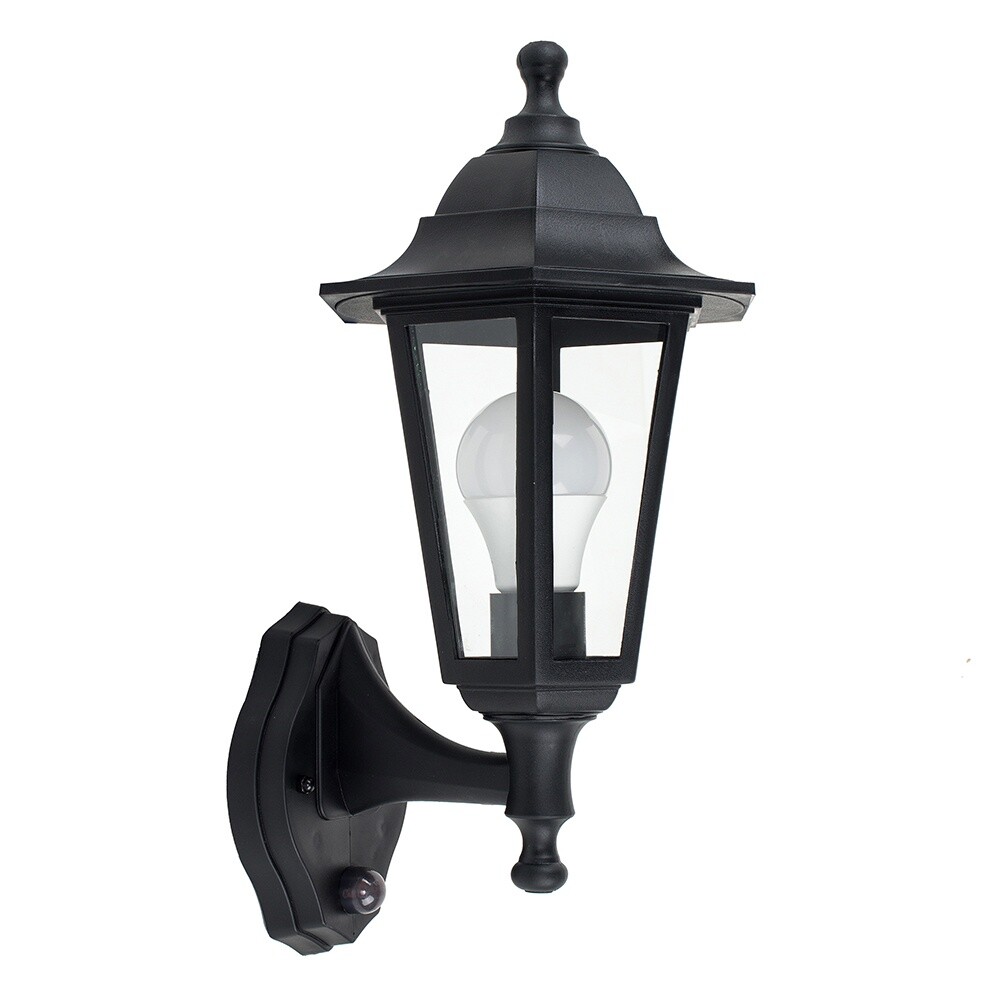 Traditional Outdoor Wall Lantern PIR Motion Sensor Garden Light Bulb IP44 Rating