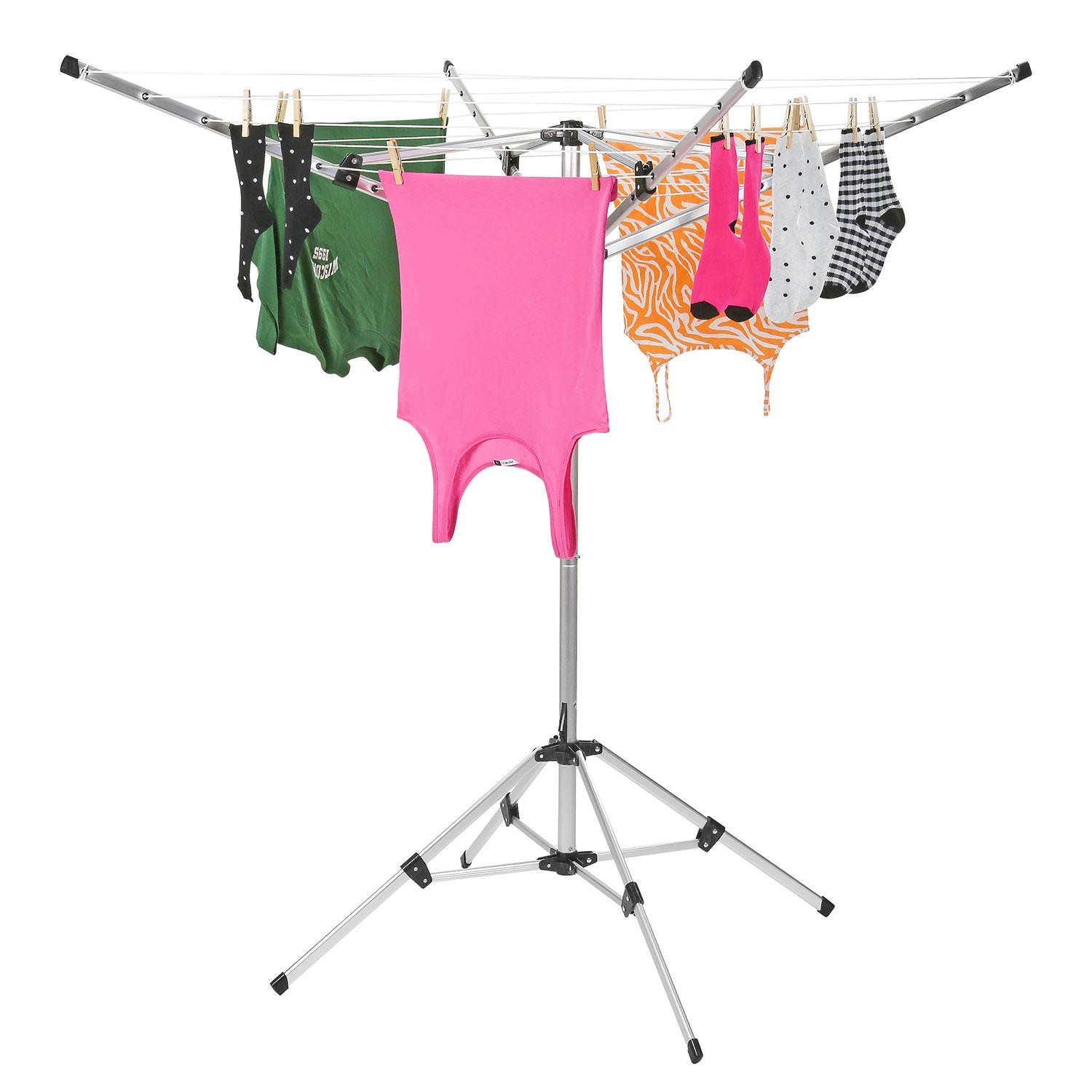 4 Arm Airer Free Standing Outdoor Washing Line Clothes Dryer For Camping Travel