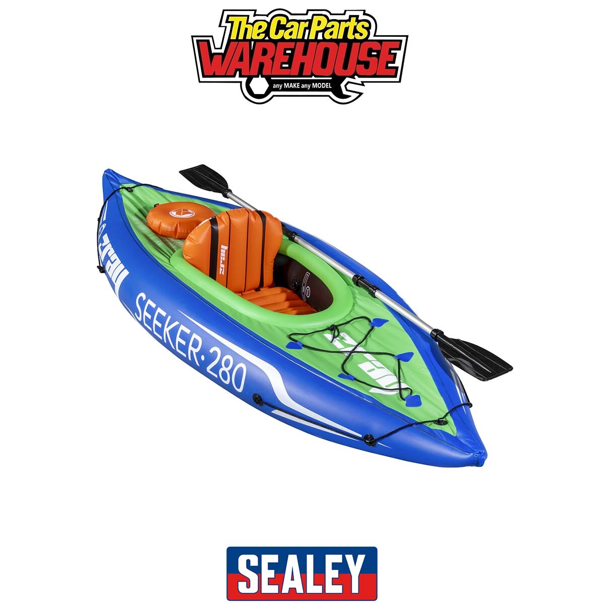 Sealey DL154 Dellonda Inflatable One Person Kayak/Canoe Set with Pump, Ca