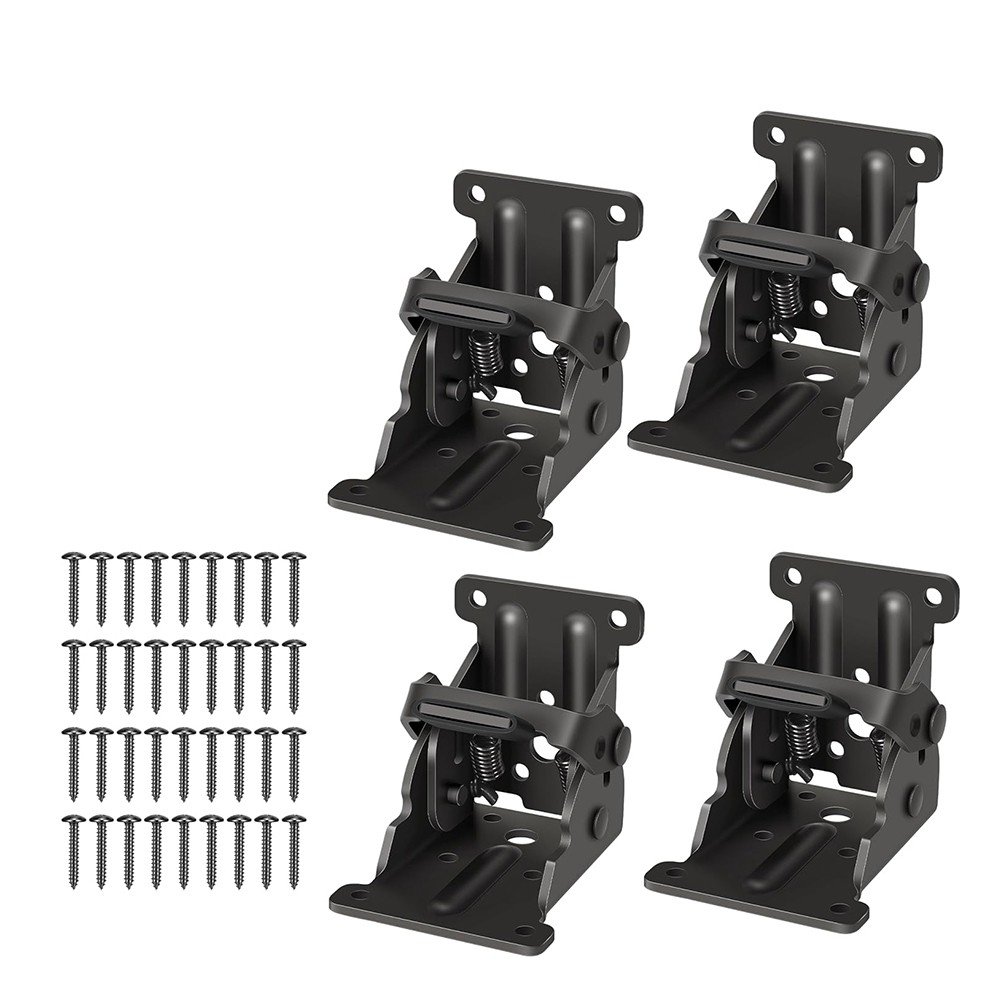 4 Pack Folding Brackets, Self-Lock Hinge with Screws for Legs6926