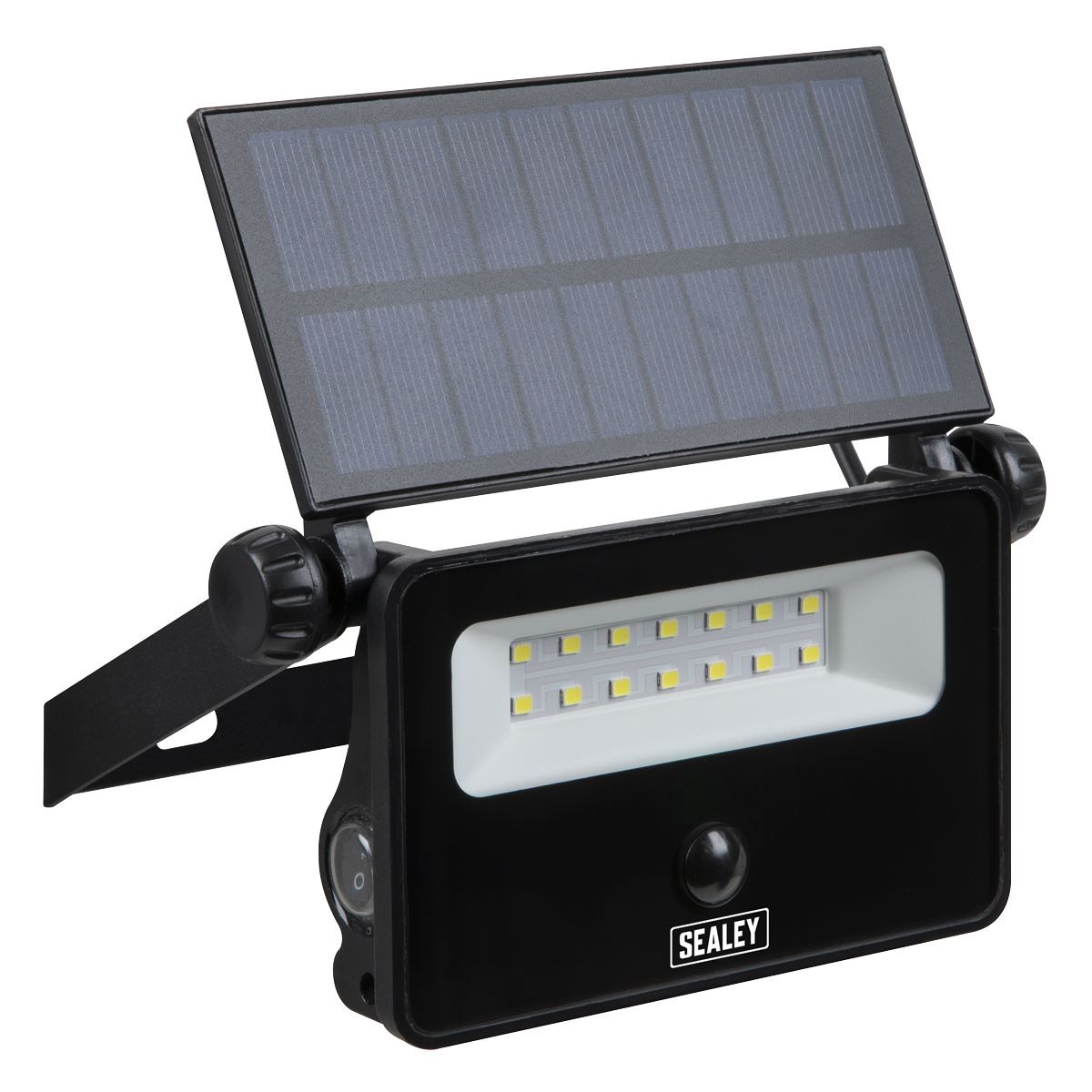 Sealey LED16S Extra-Slim Solar Outdoor Floodlight Wall Bracket 16W SMD LED PIR