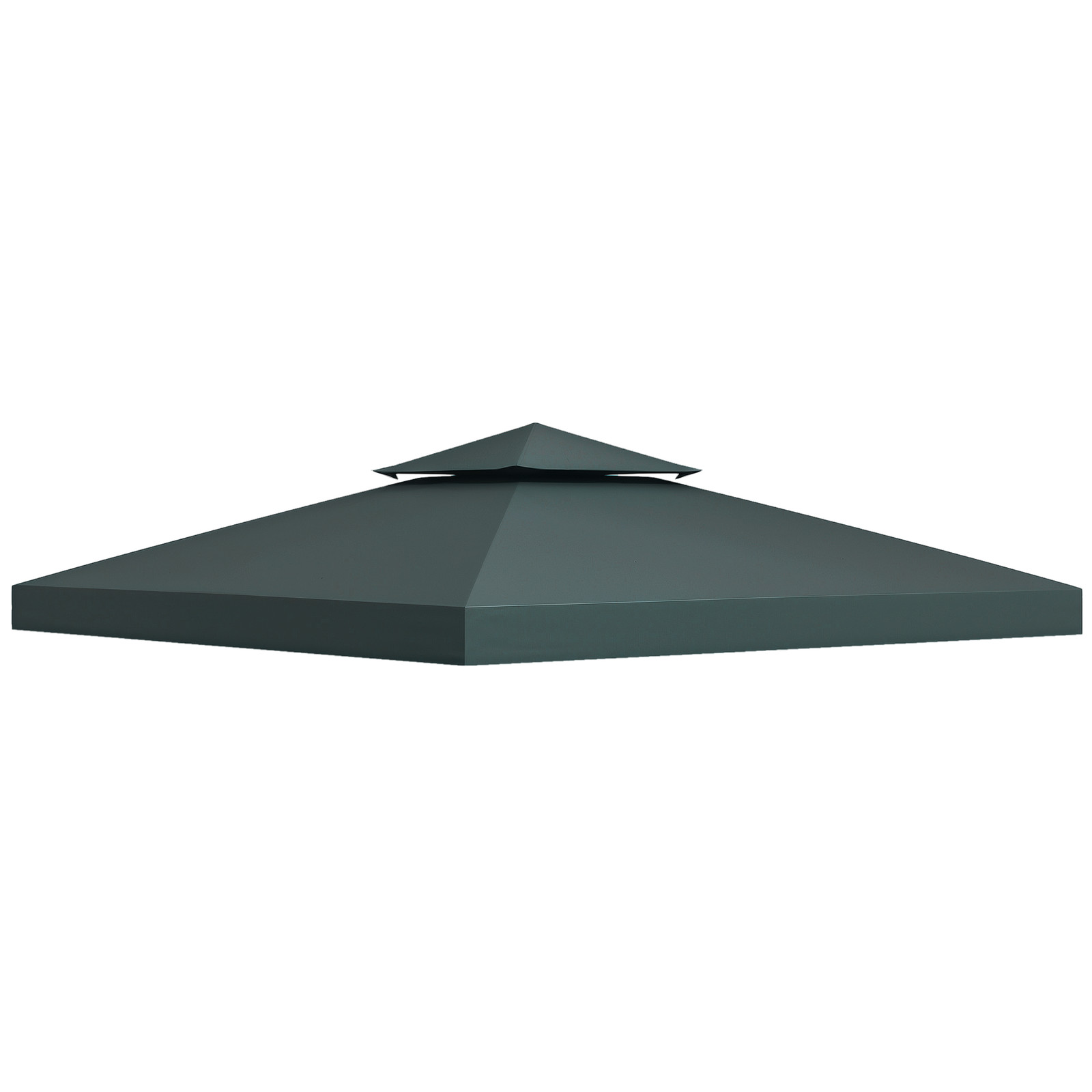 Outsunny 3(m) 2 Tier Gazebo Top Cover Replacement Canopy Roof Charcoal Grey