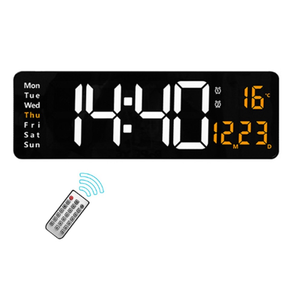16Inch LED Digital Wall Clock- Alarm Clock/Temp/Date/Week/Timer Remote2833