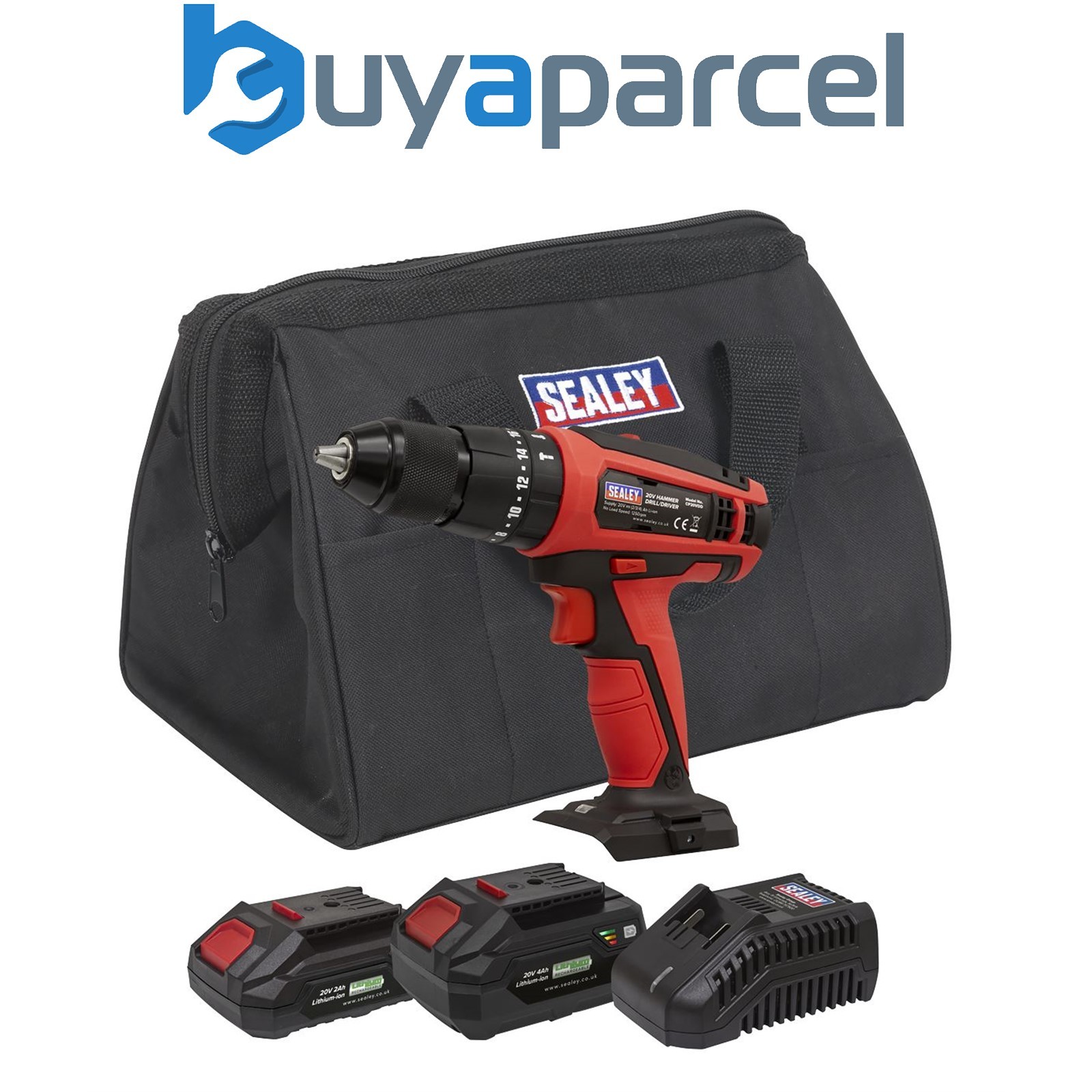 Sealey CP20VDDKIT SV20 Series 13mm Cordless Combi Drill Kit 20V - 2 Batteries