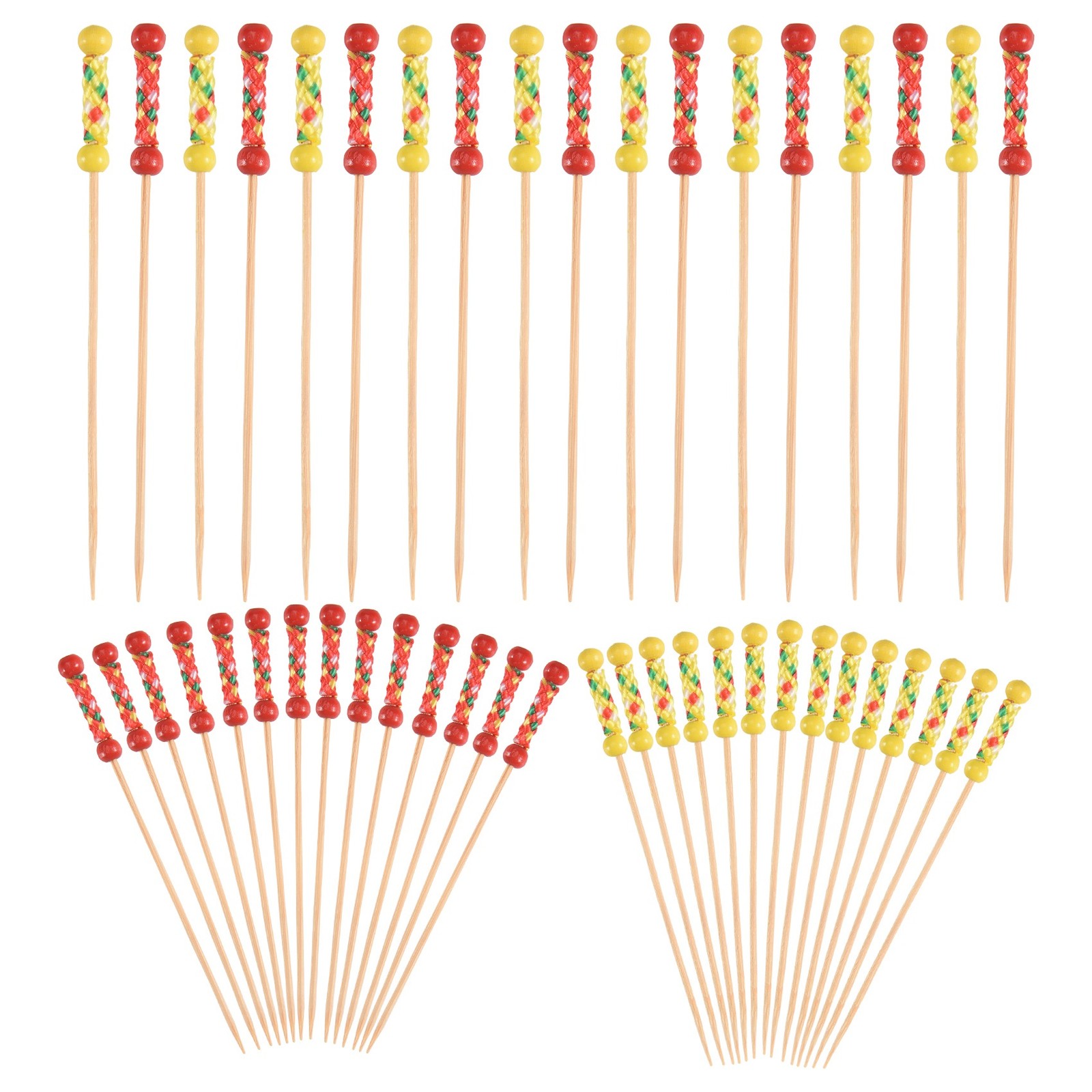 5X(200Pcs Bamboo Fruit Sticks, Wooden Toothpicks for Party Tapas Nibbles6966