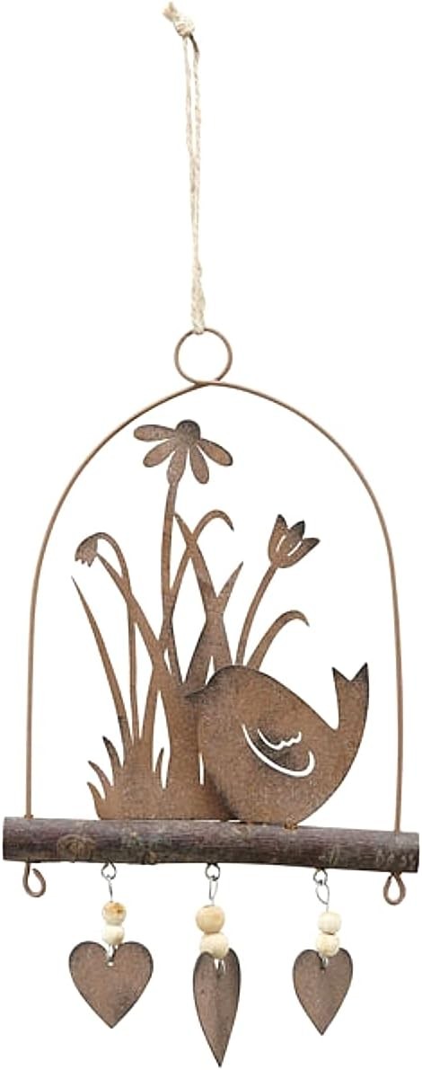 MACOSA EX260960 Decorative Hanger Metal Rust Bird Spring Decoration Hanging Dec