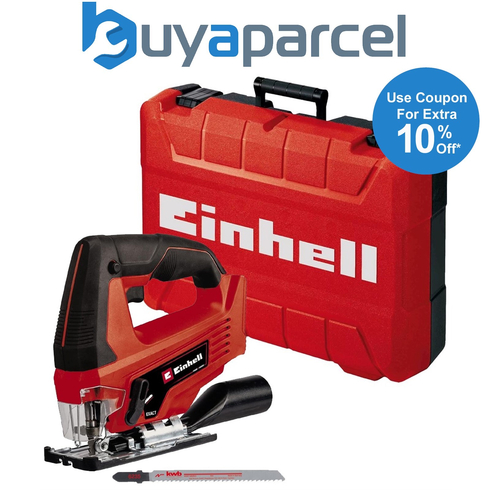 Einhell 18v Cordless Jig Saw TC-JS 18 Li Power X-Change + KWB Blade + Carry Case