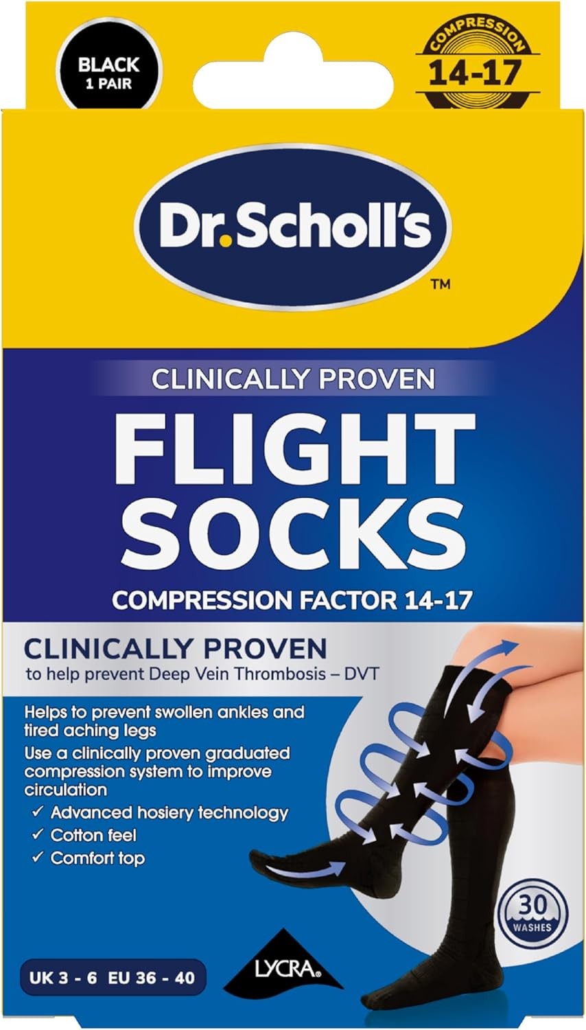 Dr. Scholl's Comfortable Flight Socks - Compression Stocking for Travel - Enhan