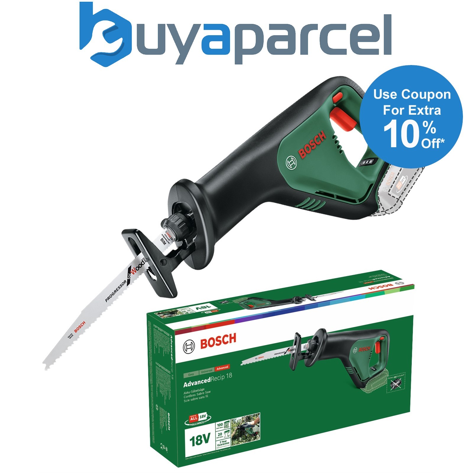 Bosch AdvancedRecip 18v Cordless Reciprocating Recip Saw Bare Unit 06033B2402