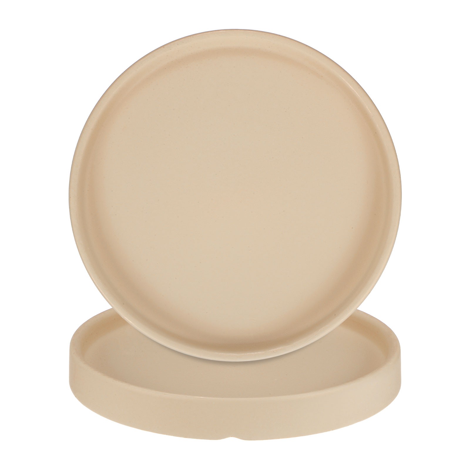 2-Pack Ceramic Plant Saucer, 6.3 Inch Saucer Drip [Round Yellow]