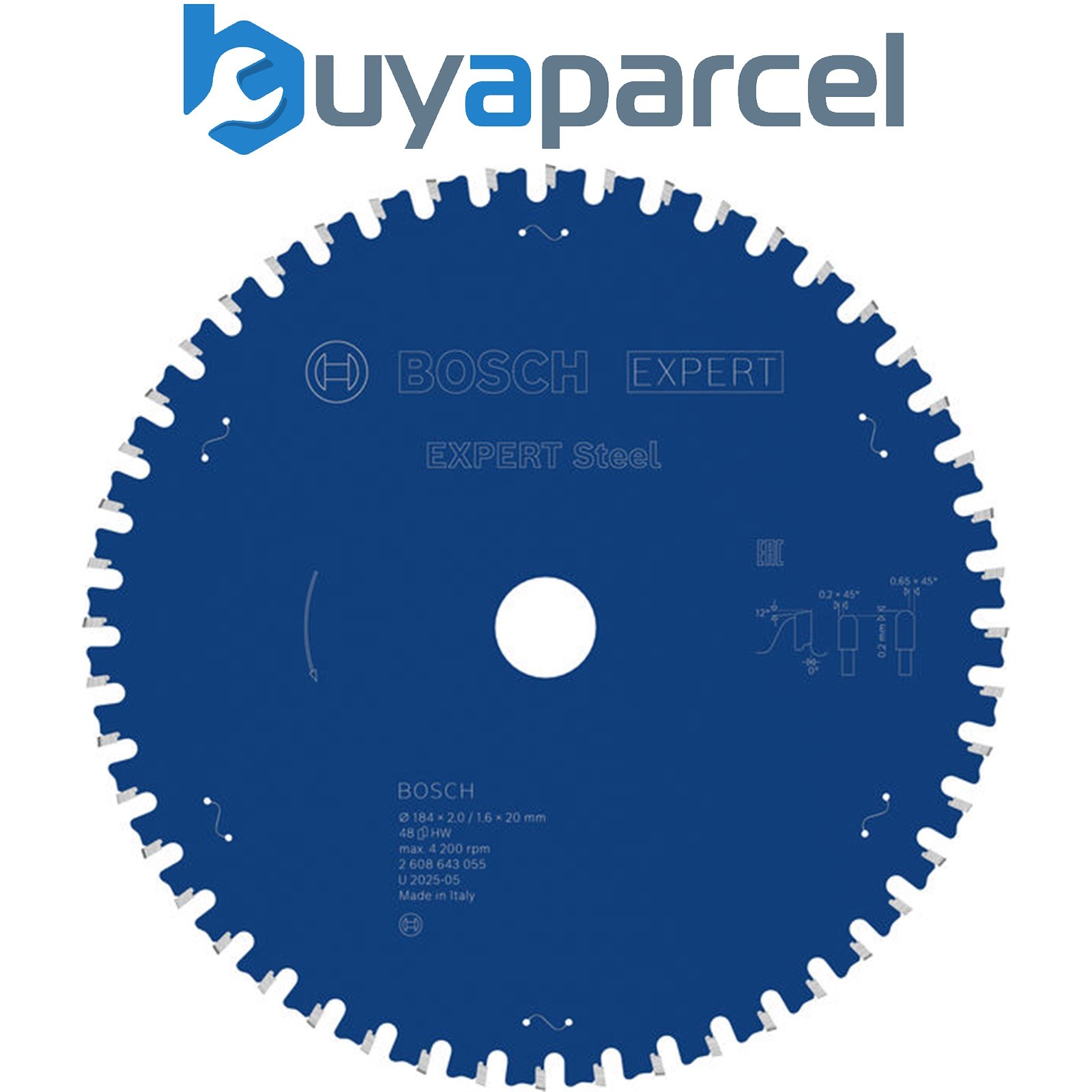 Bosch EXPERT Steel Circular Saw Blade 184 x 2/1.6 x 20 mm T48 2608643055
