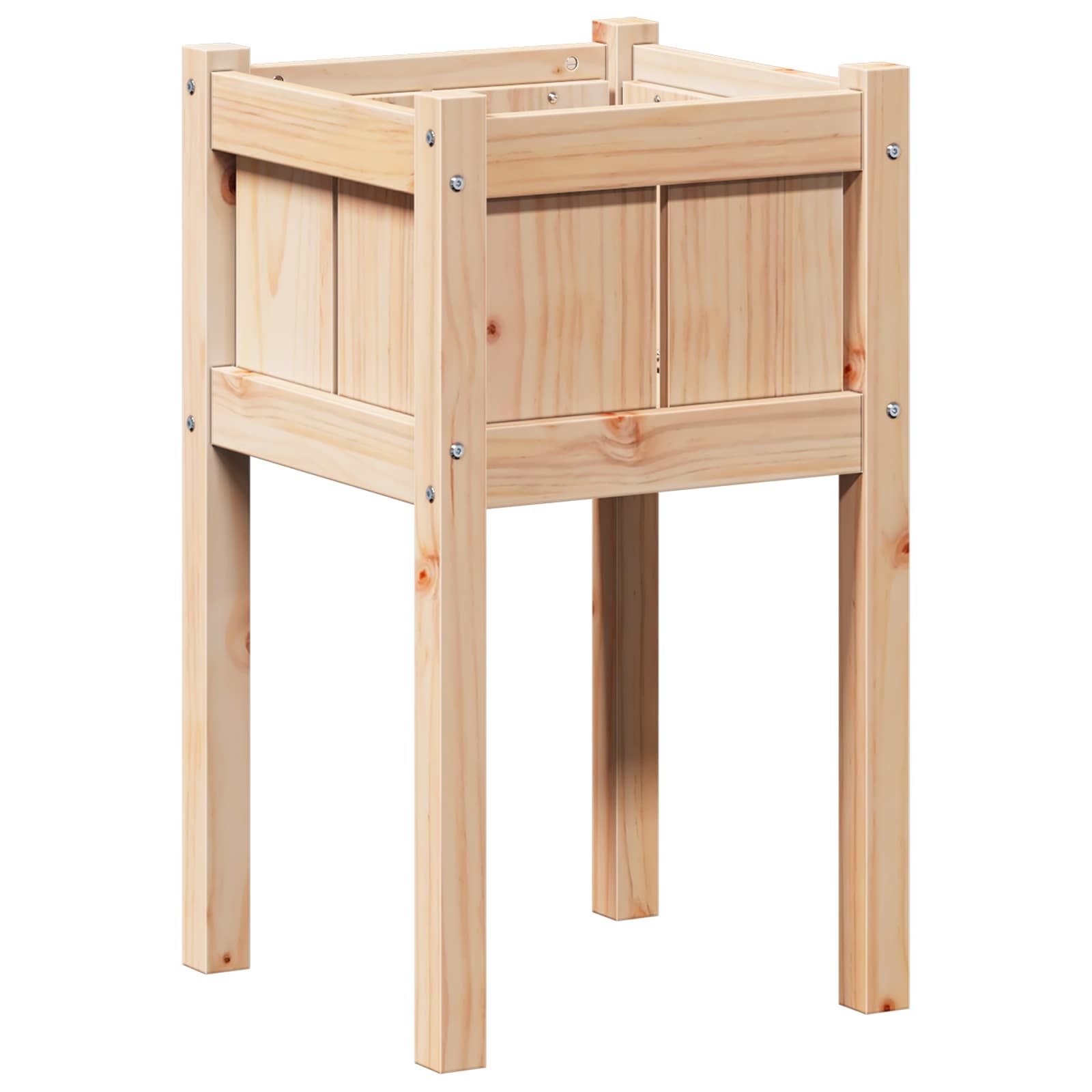 vidaXL Garden Planter Nature 40 x 40 x 70 cm Solid Pine Wood, Garden and Terrace