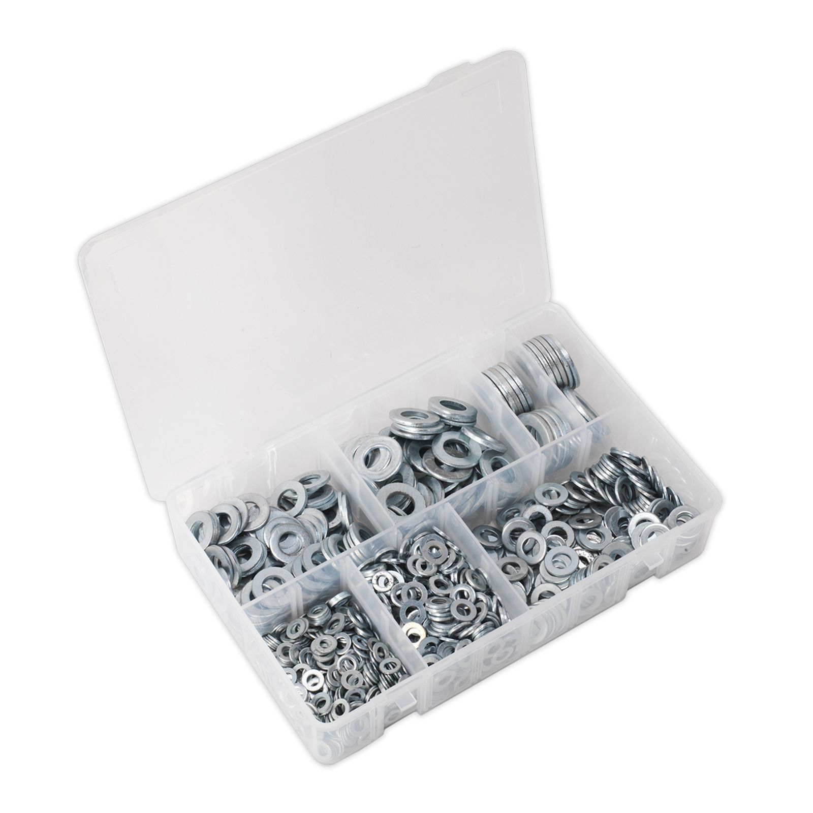 Sealey Flat Washer Assortment 1070pc M5-M16 Form A Metric - Part No. AB055WA
