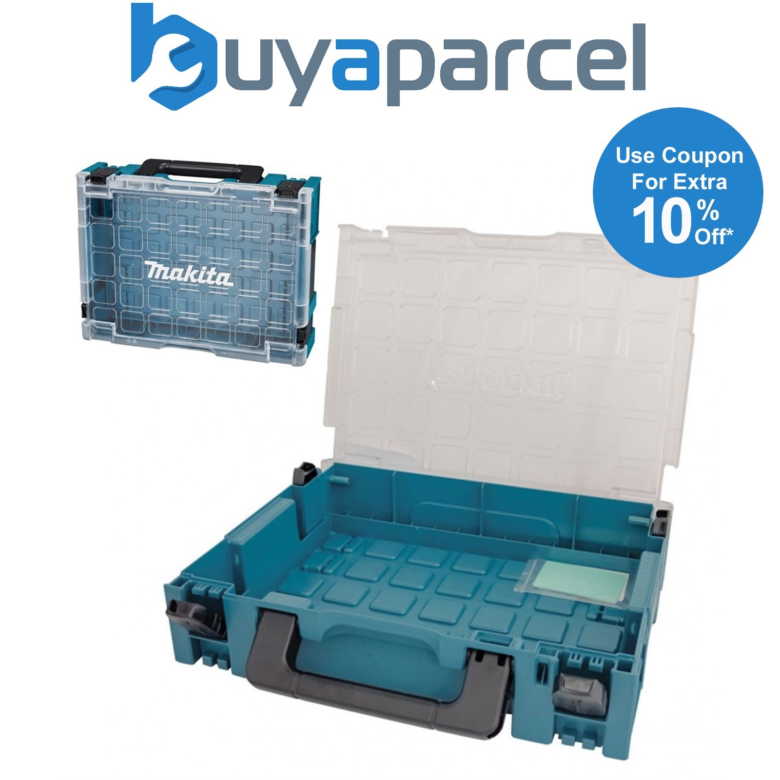 Makita 191X84-4 Clear Lid MAKPAC Tool Case Stacking Organiser Tool Box Divider