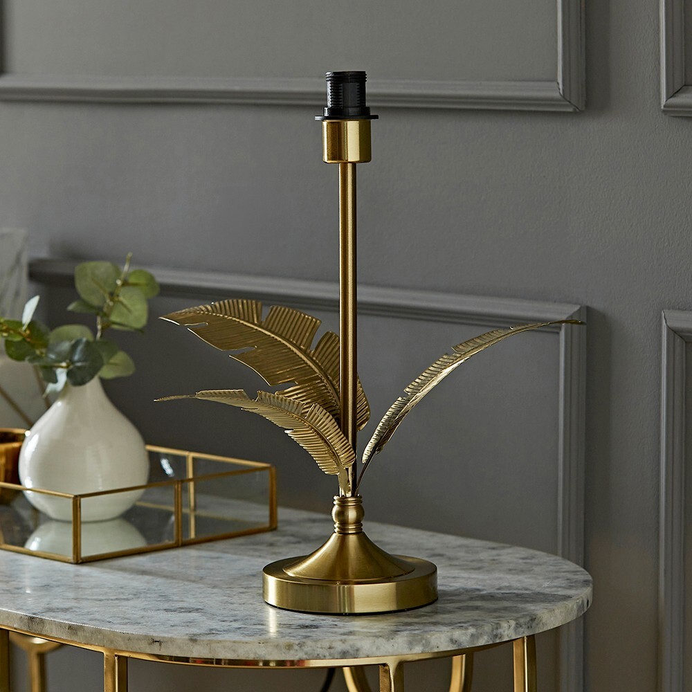 Christina Gold Palm Leaf Table Lamp Base Living Room Bedroom Hallway Lighting
