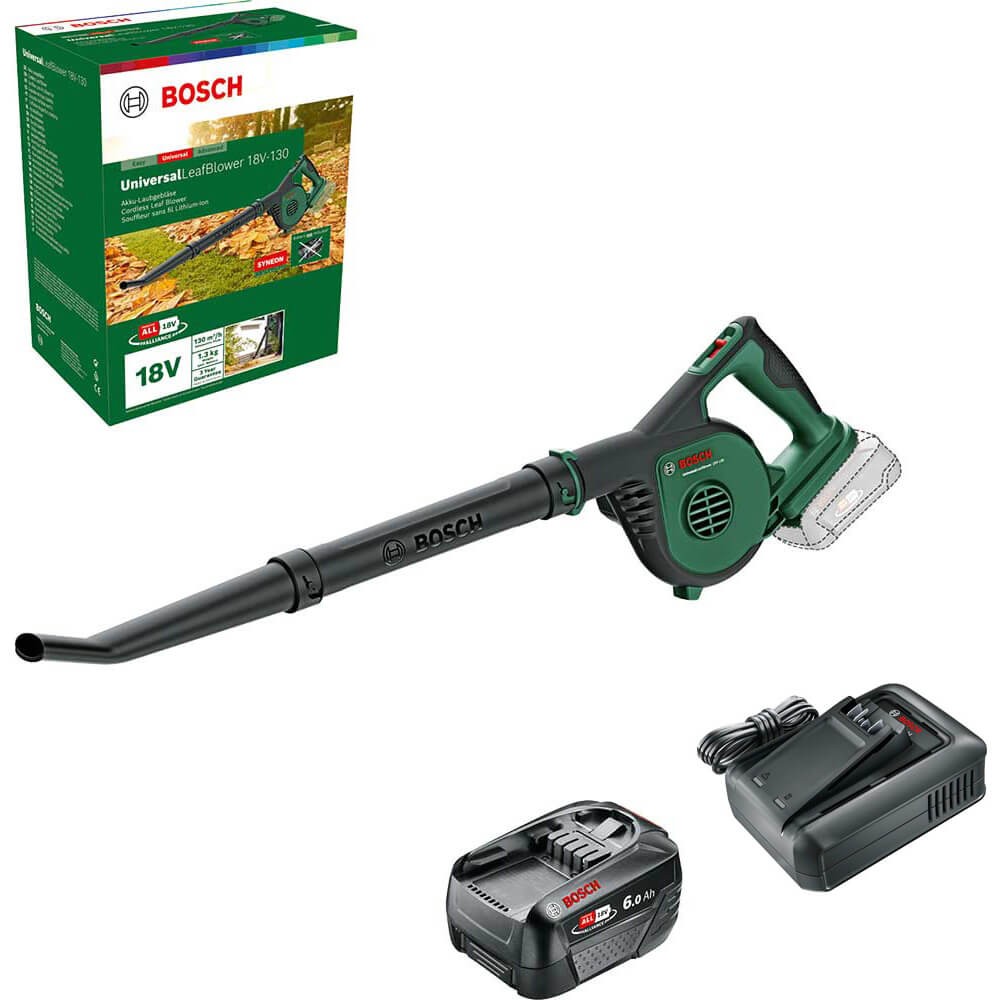 Bosch UNIVERSALLEAFBLOWER 18V-130 P4A 18v Cordless Garden Leaf and Workshop Blow