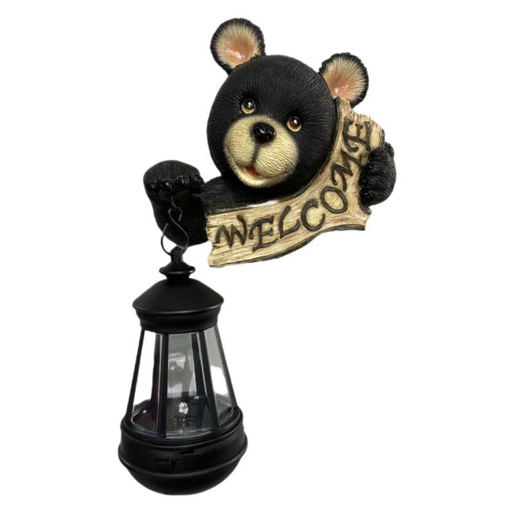 2X(Solar Garden Statue Light Realistic Bear Suitable for Yard Balcony Lawn8937