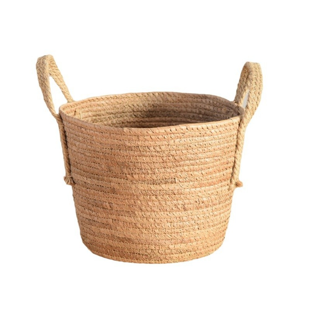 3X(Woven Handheld Flower Baskets Rattan Plant Pots Plant Pots Storage9797