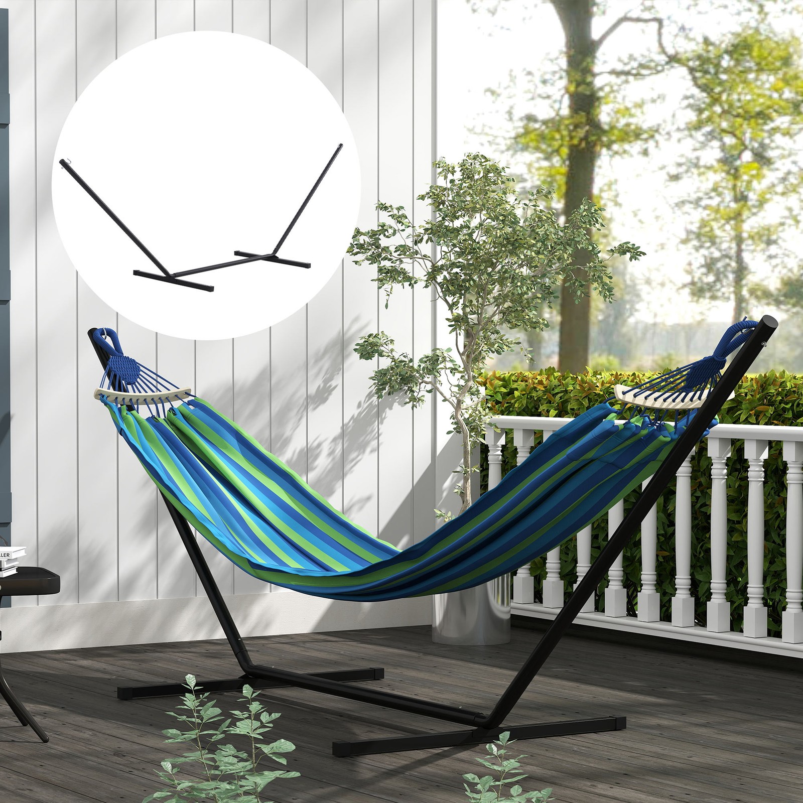 Extra Long Hammock Stand Universal Fit Garden Camping Picnic