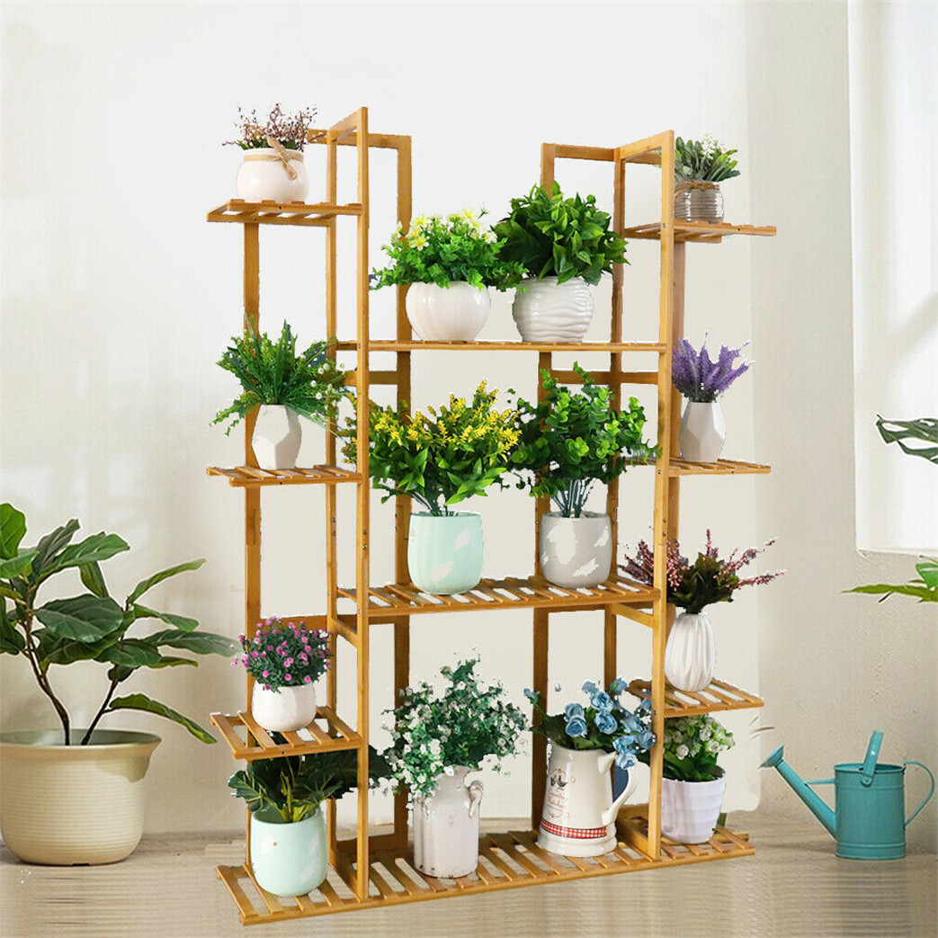 Balanced Multi Tier Plants Shelves Screen Style Plant Stand Flower Pots Rack UK