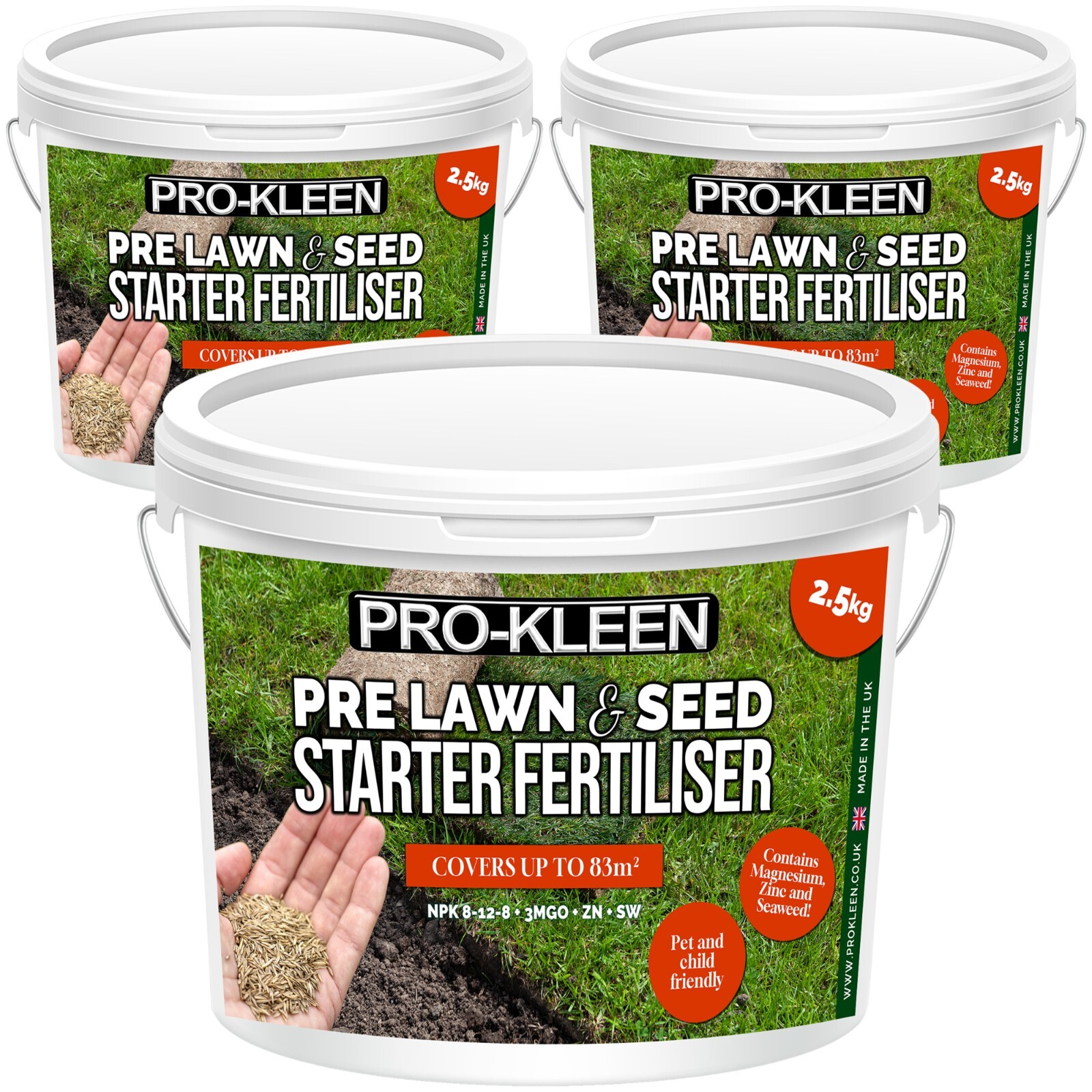 ProKleen Pre Lawn & Seed Starter NPK Fertiliser Nutrients Grass Growth 7.5 kg