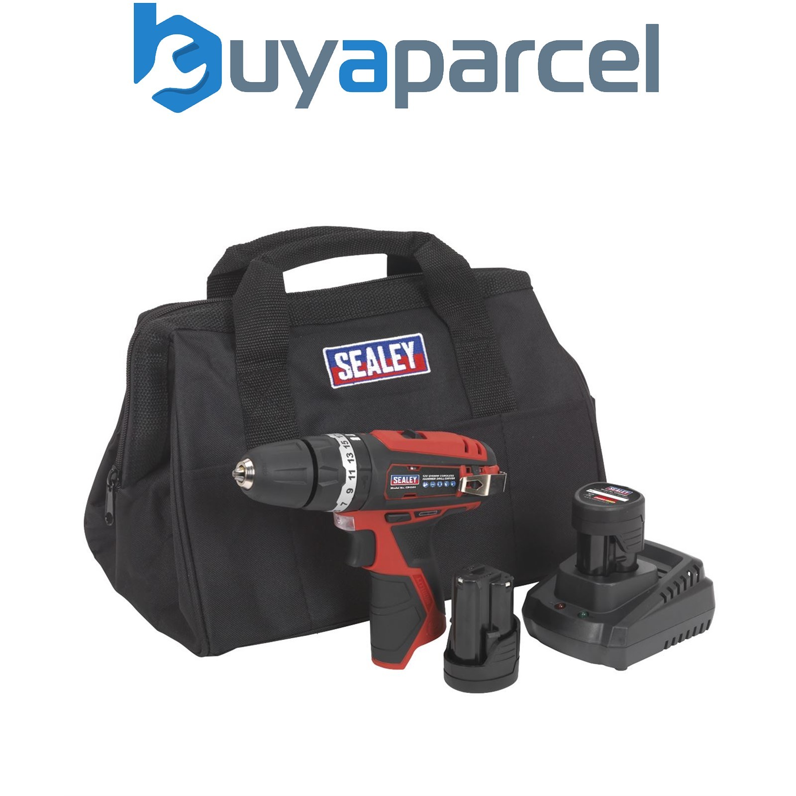 Sealey CP1201KIT SV12 Series 10mm Cordless Combi Drill Kit 12V 1.5Ah - 2 Batteri