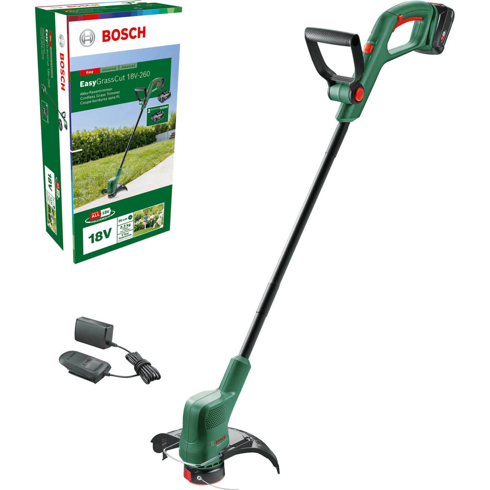 Bosch EASYGRASSCUT 18V-26 P4A 18v Cordless Grass Trimmer and Edger 260mm 1 x 2.5